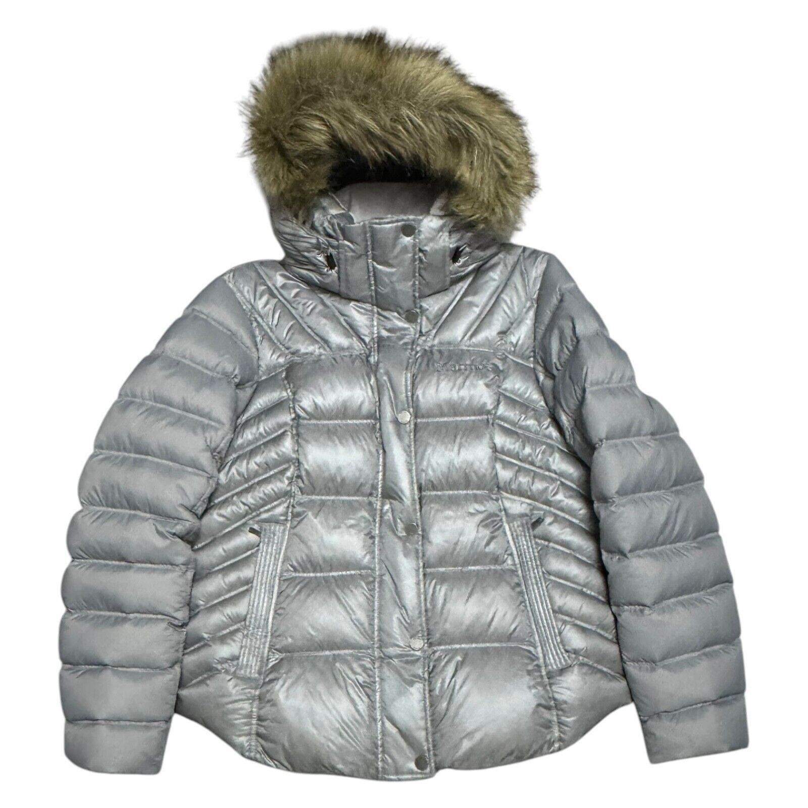 Marmot 700 DOWN FILL Faux Fur Winter Puffer Parka Coat Down Jackets