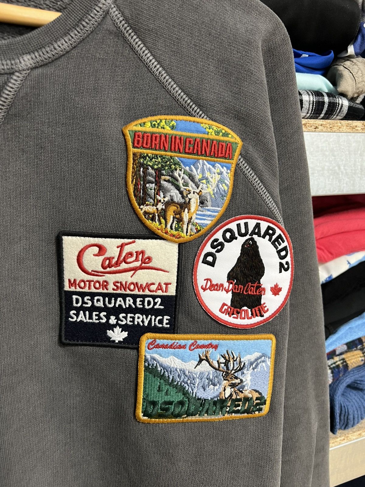 Dsquared2 Dsquared2 Men’s Multi Patch Detailed Sweatshirt Cotton Sz XL Size US XL / EU 56 / 4 - 4 Thumbnail