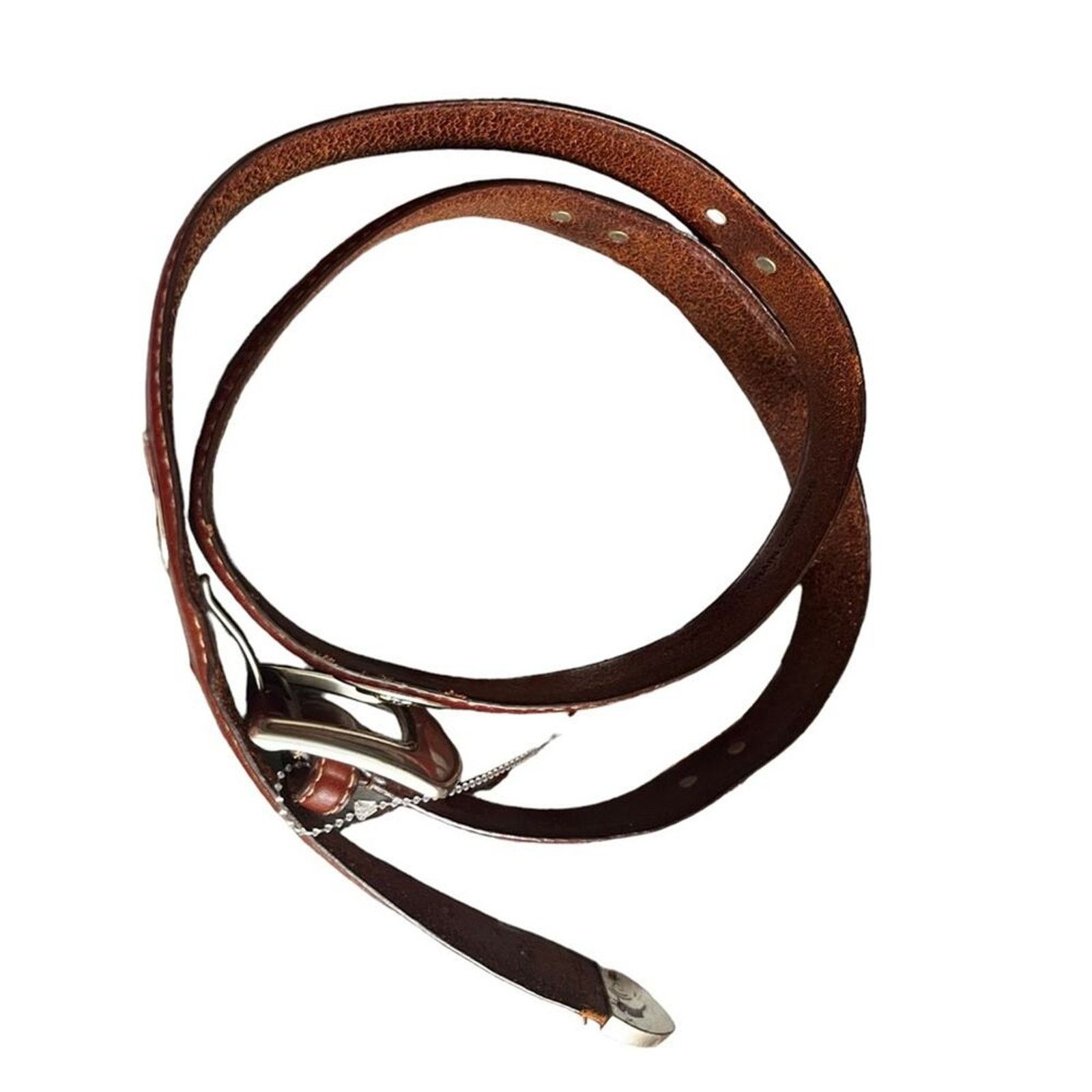 Fossil Vintage Fossil leather Golf Theme belt 44” Size 44 - 2 Thumbnail