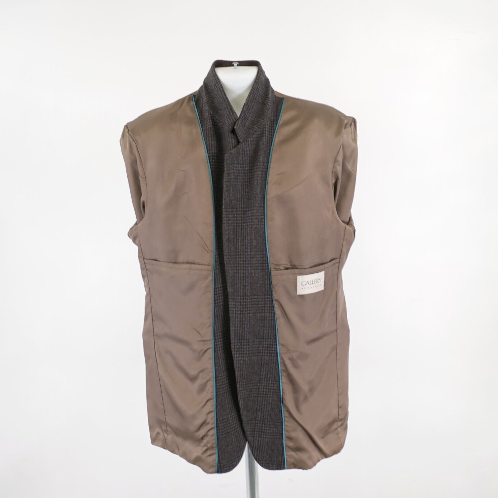 Haggar Haggar Tweed Wool Brown Glen Plaid Sport Coat 42L W/ Multi-C Size 42L - 9 Thumbnail