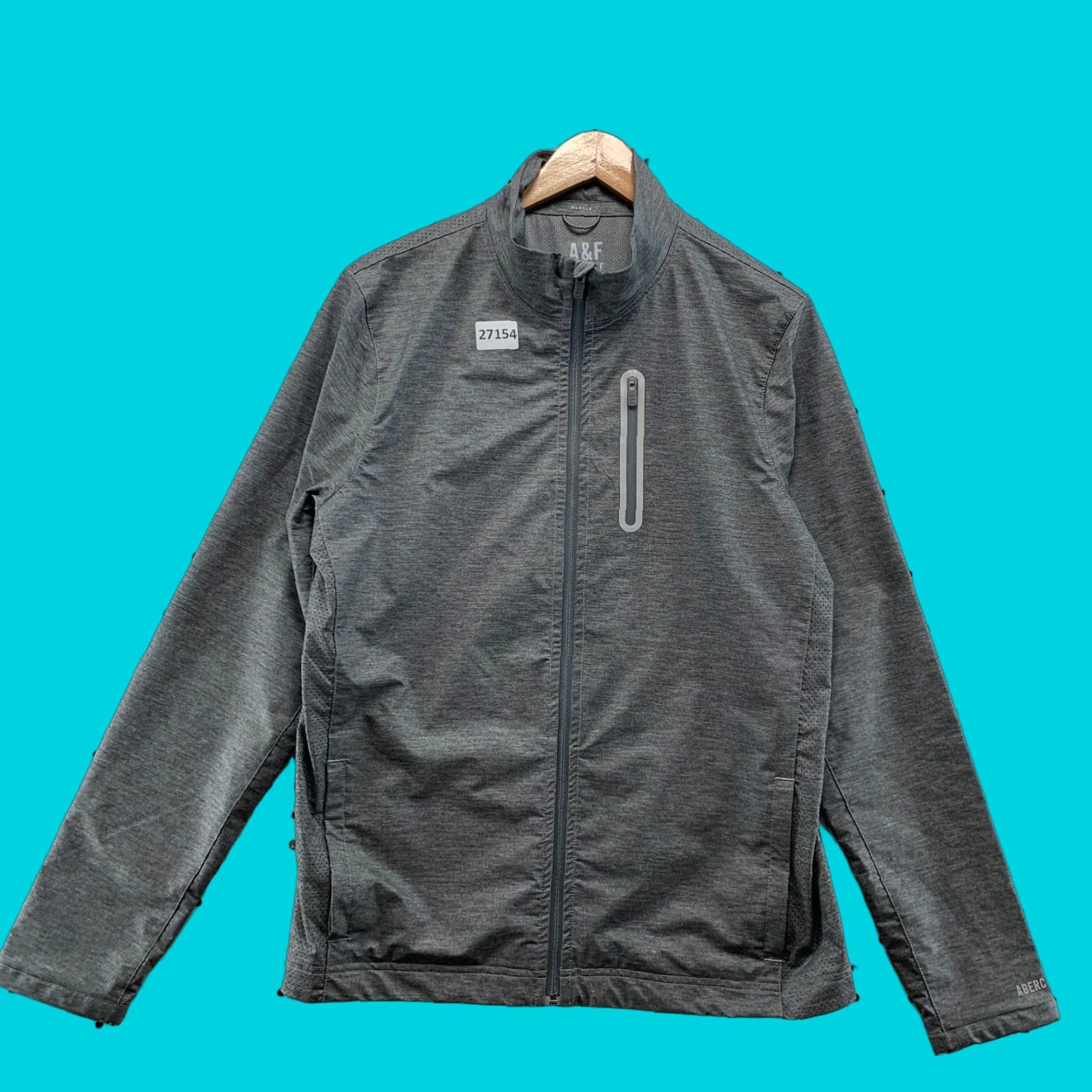 Abercrombie & Fitch Abercrombie & Fitch A&F Active Full Zip WAXED Jacket Gray Adult Medium Size US M / EU 48-50 / 2 - 1 Thumbnail