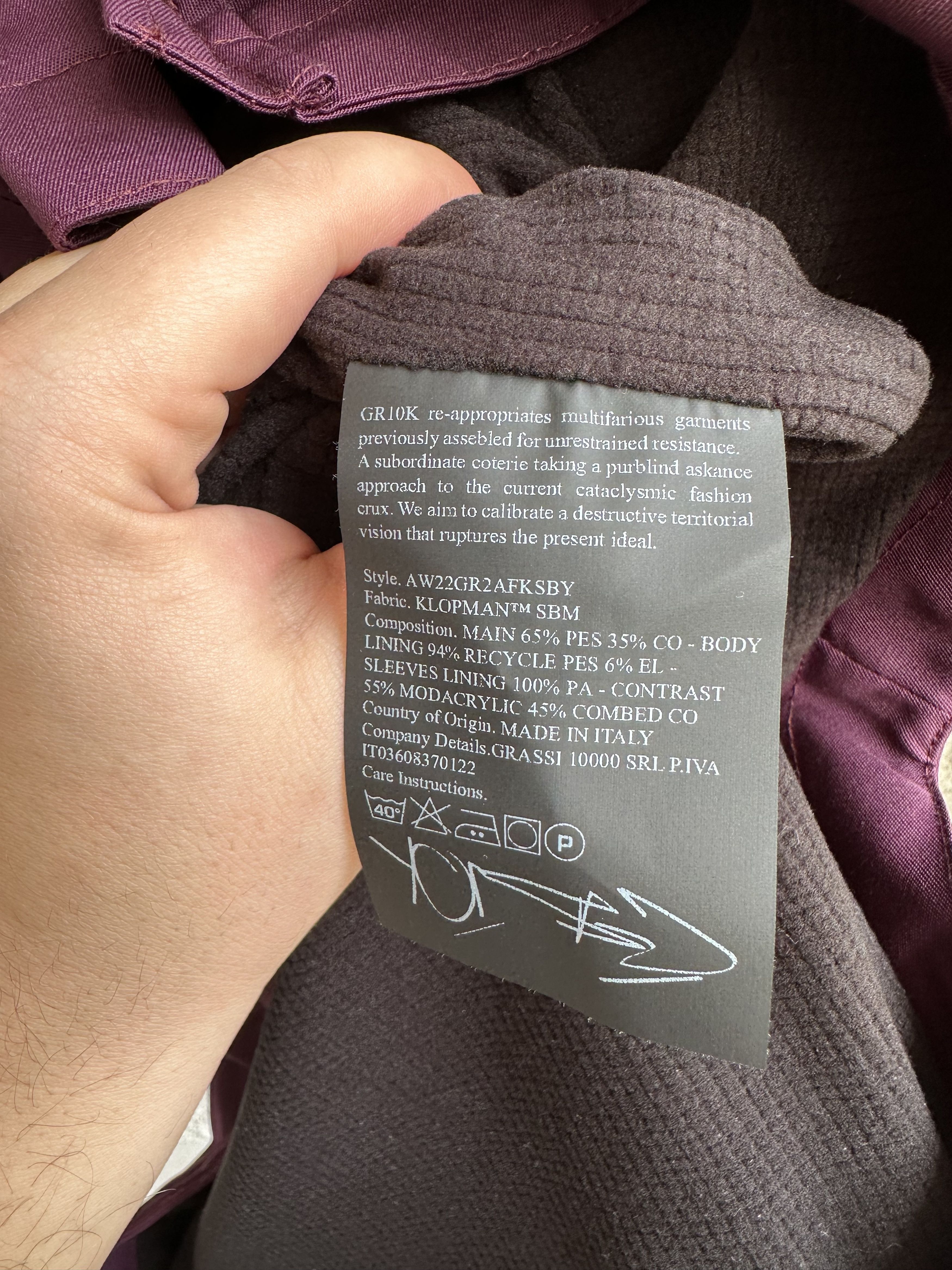GR10K BNWT oversized Klopman fabric overshirt Size US XS / EU 42 / 0 - 9 Thumbnail