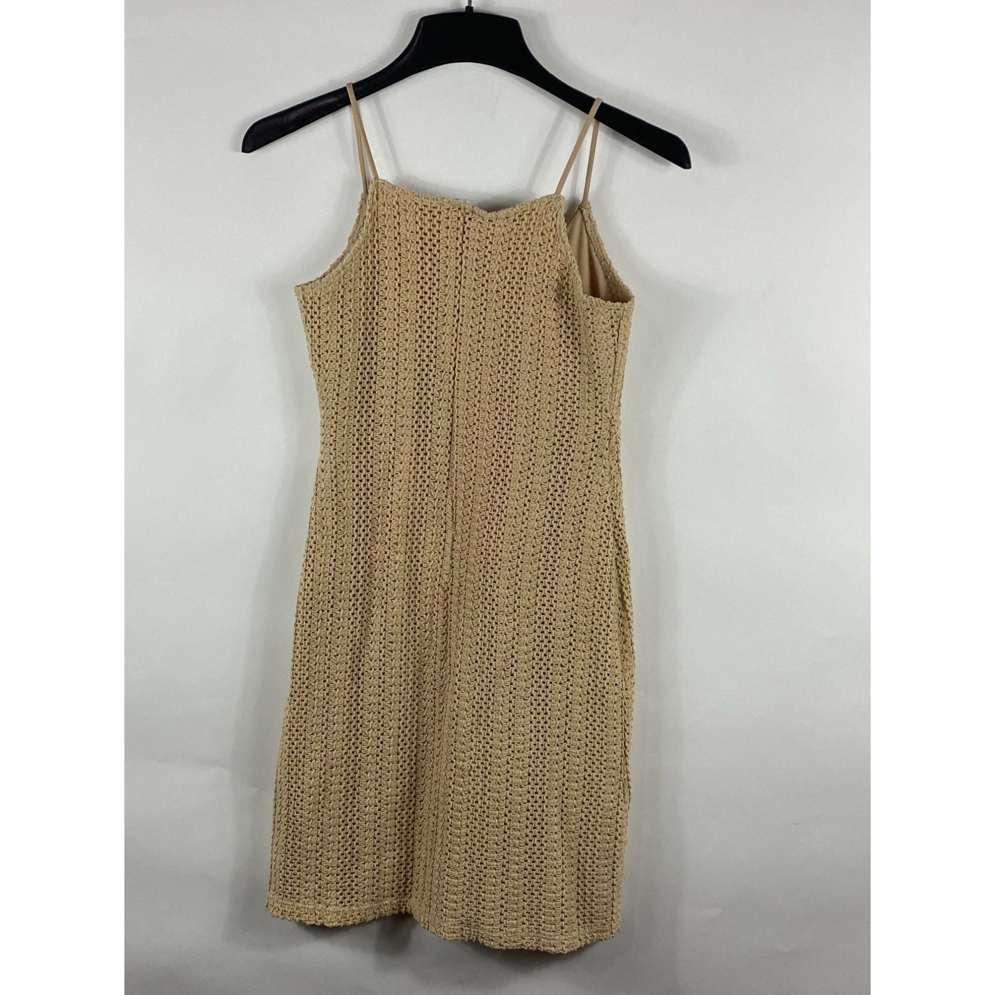Other × Vintage Vintage Rave Crochet A-Line Dress Tan Size Small Women's Mad Size S / US 4 / IT 40 - 2 Thumbnail