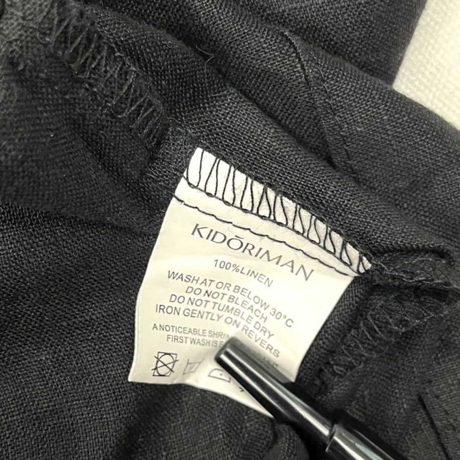 FLAX Kidoriman Blouse Womens 2XL 100% Linen Black Minimalist Lagenlook Boho Core Shirt Adult XXL Size XXL / US 16-18 / IT 52-54 - 3 Thumbnail