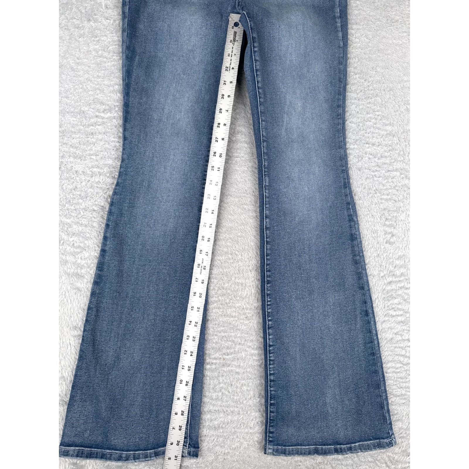 Shein Shein Jeans Womens 29 Blue Denim Flare Mid Rise Embroidered Cotton Blend 24x31 Size 29" - 7 Thumbnail