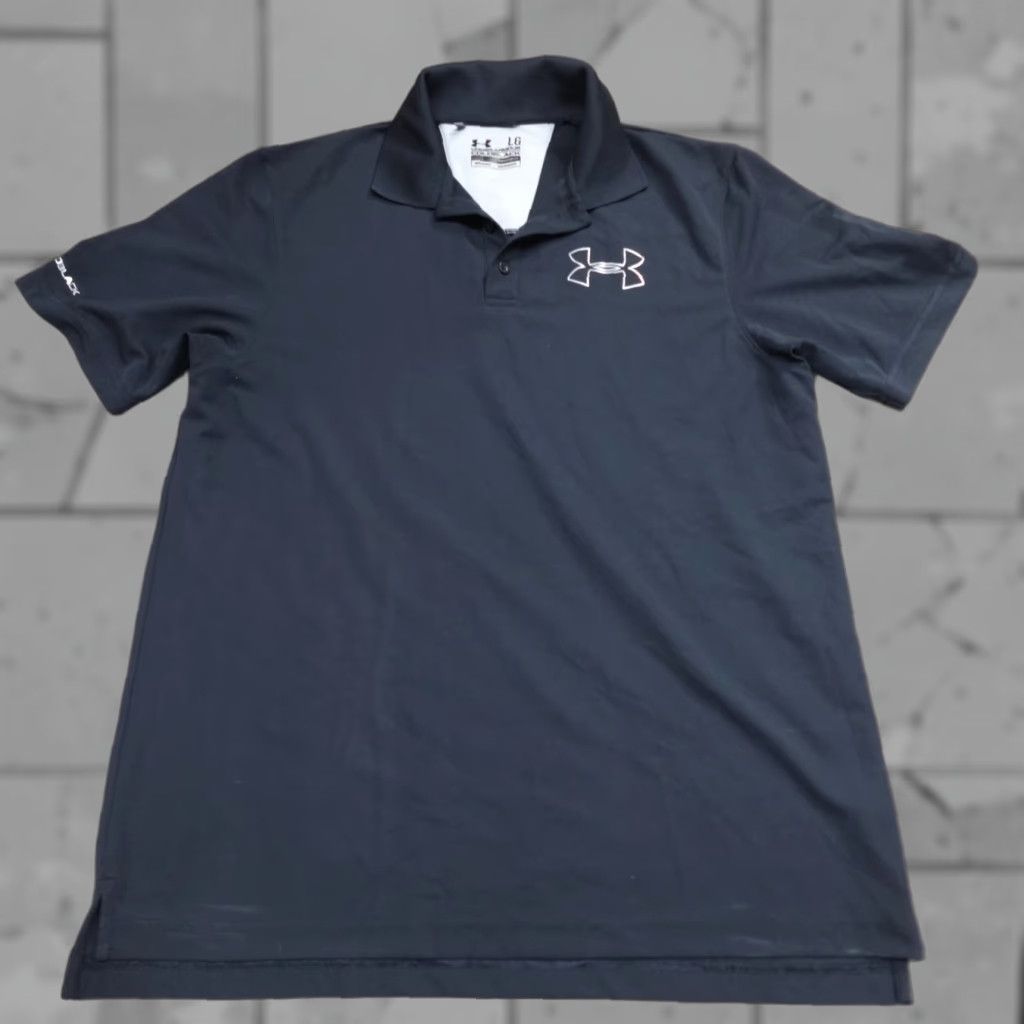 Under Armour Under Armour Polo Black Large Performance ColdBlack Polo Men's L Black Polo Short Sleeve Solid Breathable Golf HeatGear Regular Mens Size US L / EU 52-54 / 3 - 1 Thumbnail