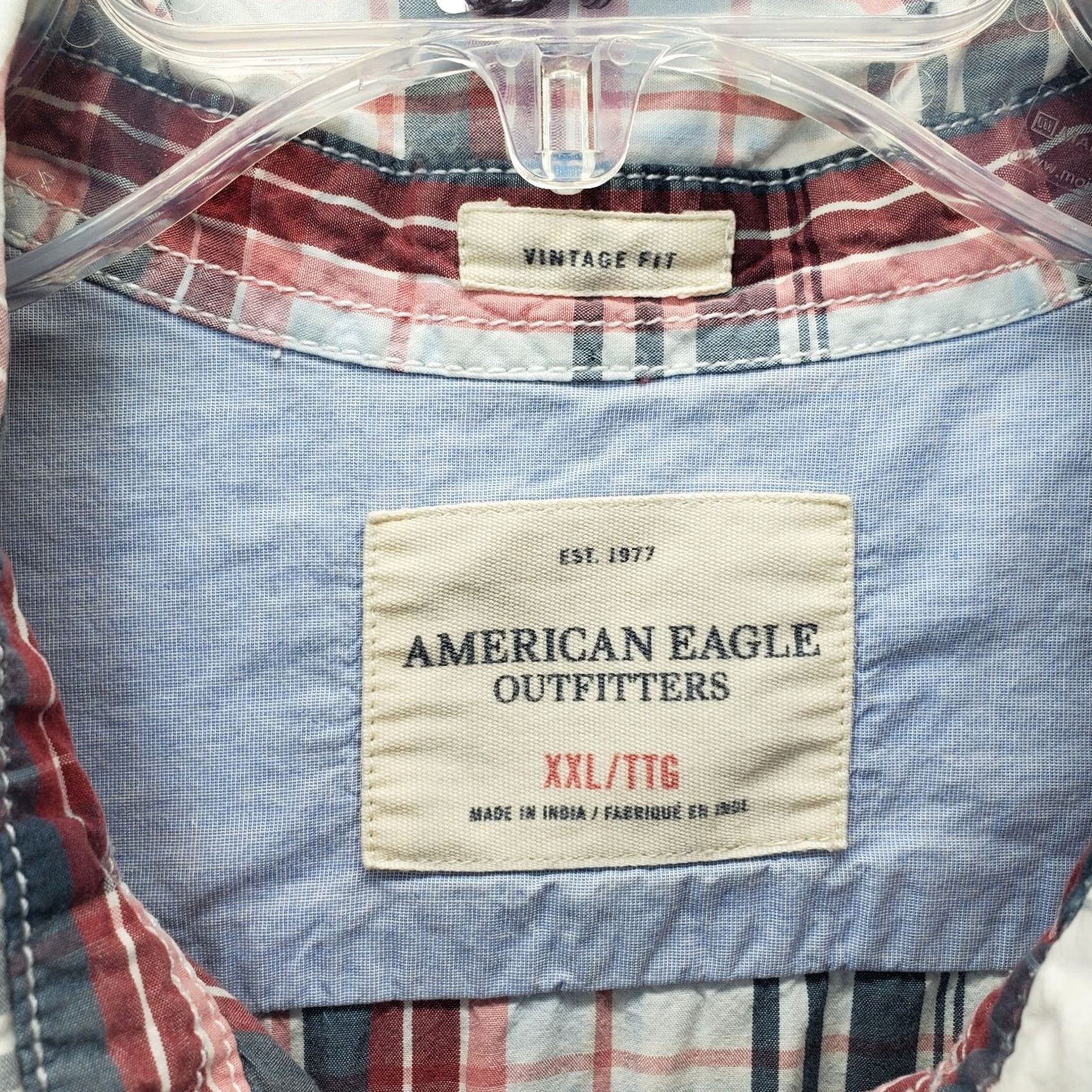 American Eagle Outfitters American Eagle Outfitters Shirt Men 2XL Multi Plaid Button-Up Collar Short Sleeve Pocket Classic Regular Fit Size US XXL / EU 58 / 5 - 4 Thumbnail