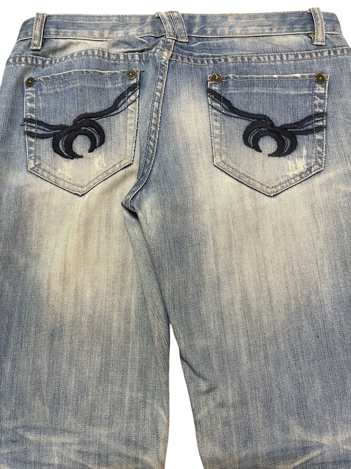 If Six Was Nine Vintage Japanese Brand Mud Faded Wash Distress Flare Jeans Size US 31 - 6 Thumbnail