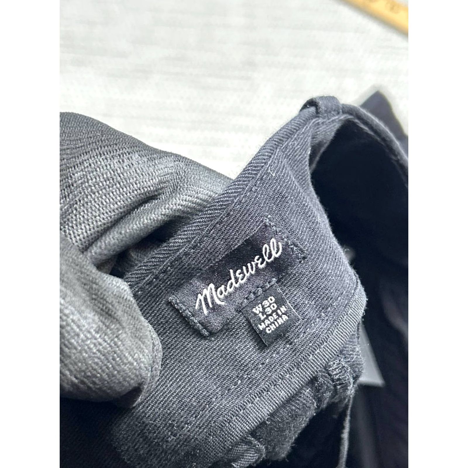 Madewell Madewell Pants Womens 30 Black Canvas Cotton Mid Rise Straight Leg Casual Cropped Adjustable? (Oops) Size 30" / US 8 / IT 44 - 7 Thumbnail