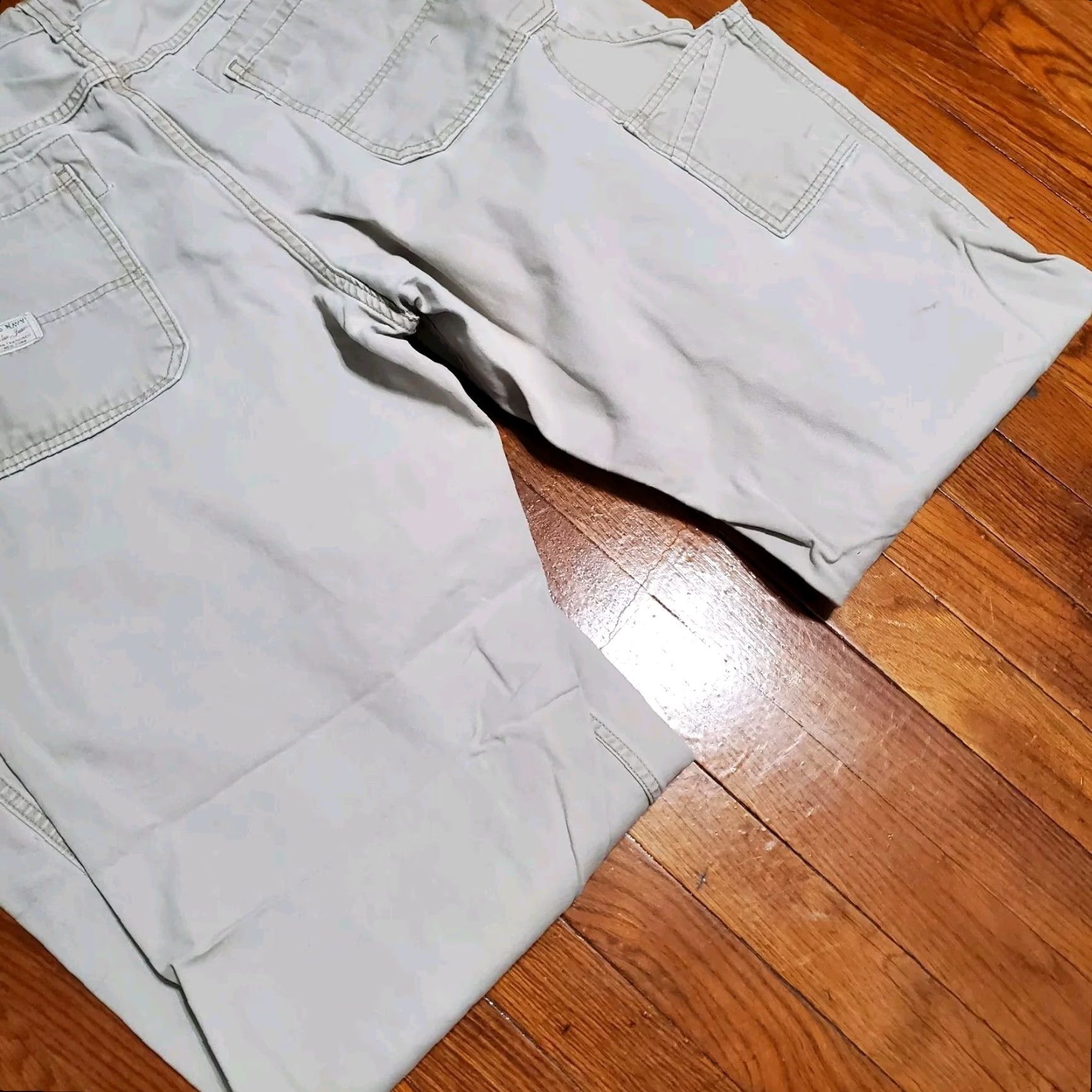 Old Navy VINTAGE Old Navy Pants Mens 40x32 Khaki Carpenter Baggy Carpent er Y2K 90s Punk Grunge Retro Logo Wide-Leg Relaxed Canvas Cotton Beige Size US 40 / EU 56 - 2 Thumbnail
