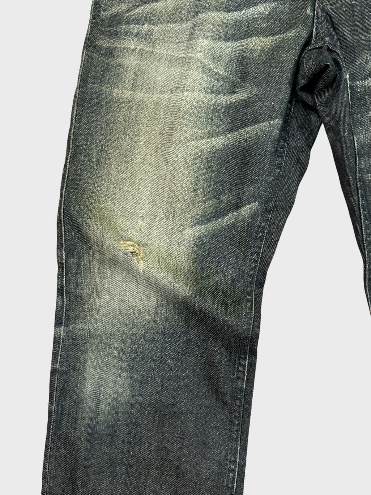 Other BACK NUMBER Distressed Rick Owen Style Waxed Denim Size US 31 - 10 Thumbnail