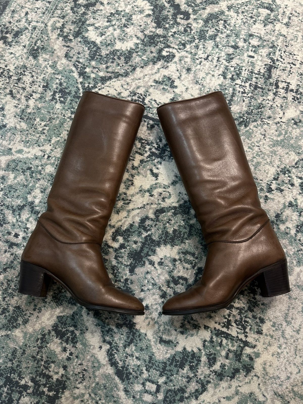 Gucci Gucci Brown Leather Pull On Knee High Riding Low Heel Boots Size US 6 / IT 36 - 13 Thumbnail