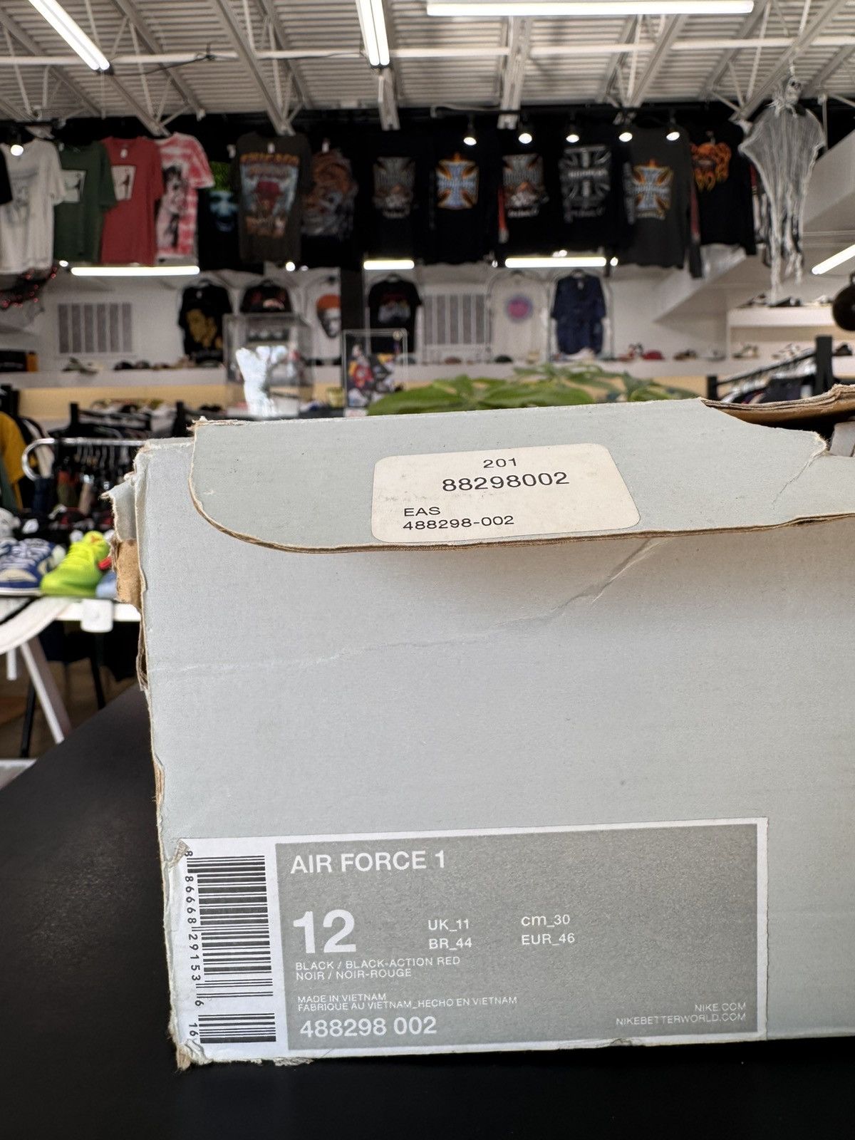 Nike Nike Air Force 1 Low Black Red Size 12 (2012) Size US 12 / EU 45 - 11 Thumbnail