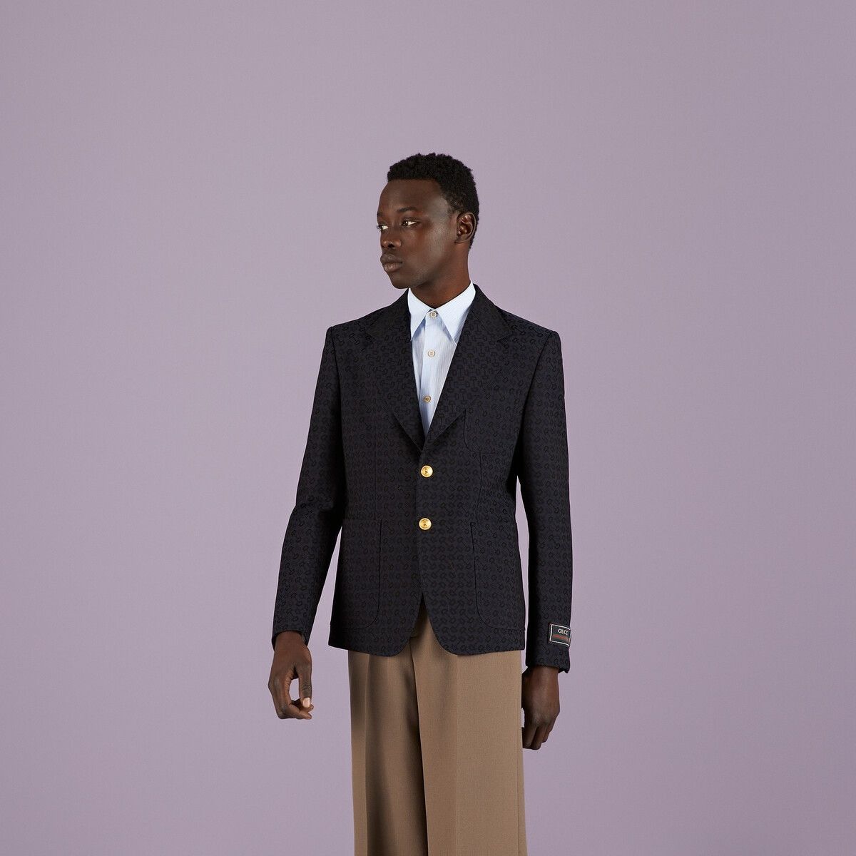 Gucci o1mt1gz0725 Horsebit Cotton Wool Formal Jacket in Dark Blue Size US M / EU 48-50 / 2 - 6 Thumbnail