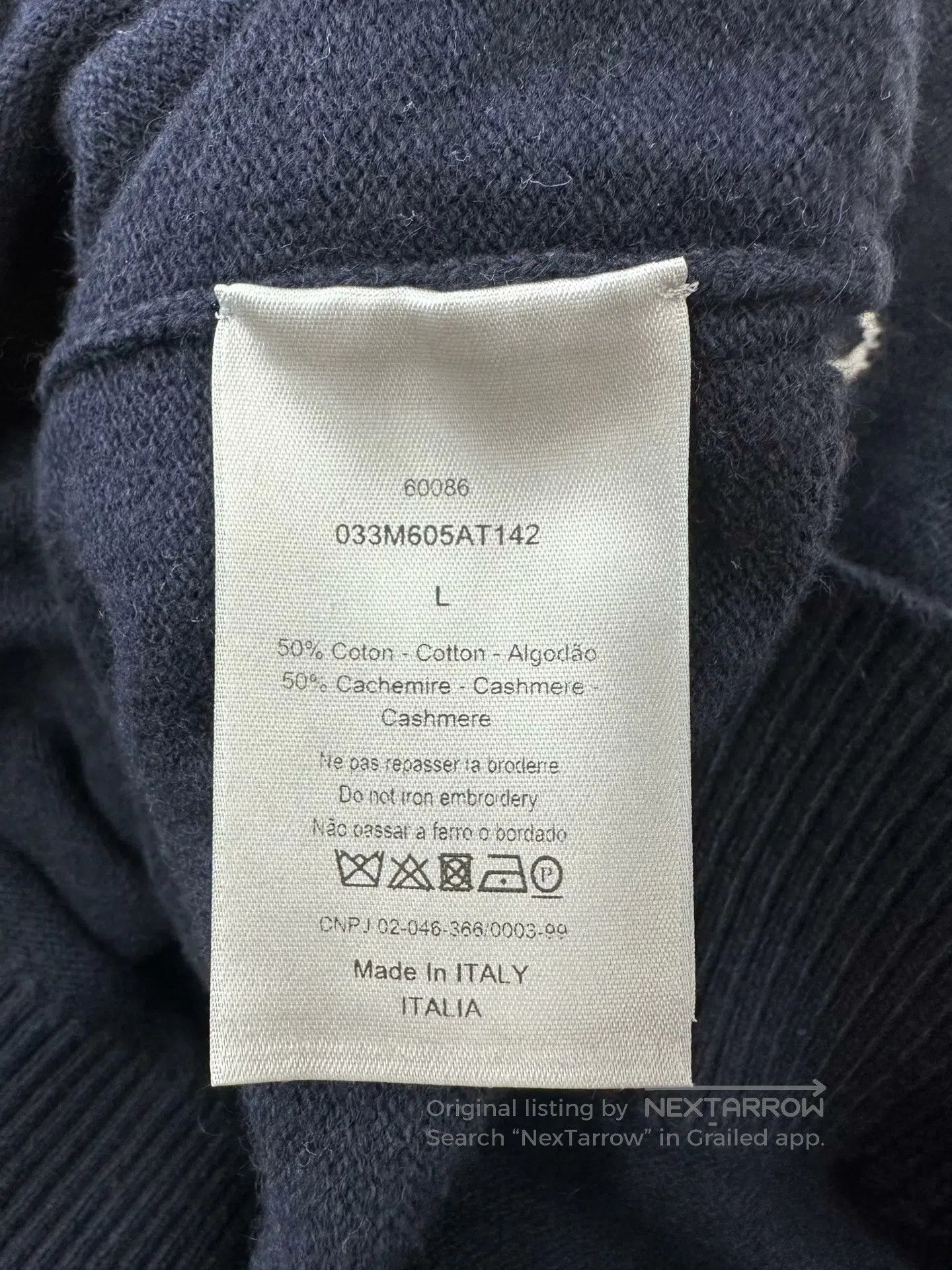 Dior Dior Dark Blue Letter Logo Knit Sweater| Size US L / EU 52-54 / 3 - 4 Thumbnail