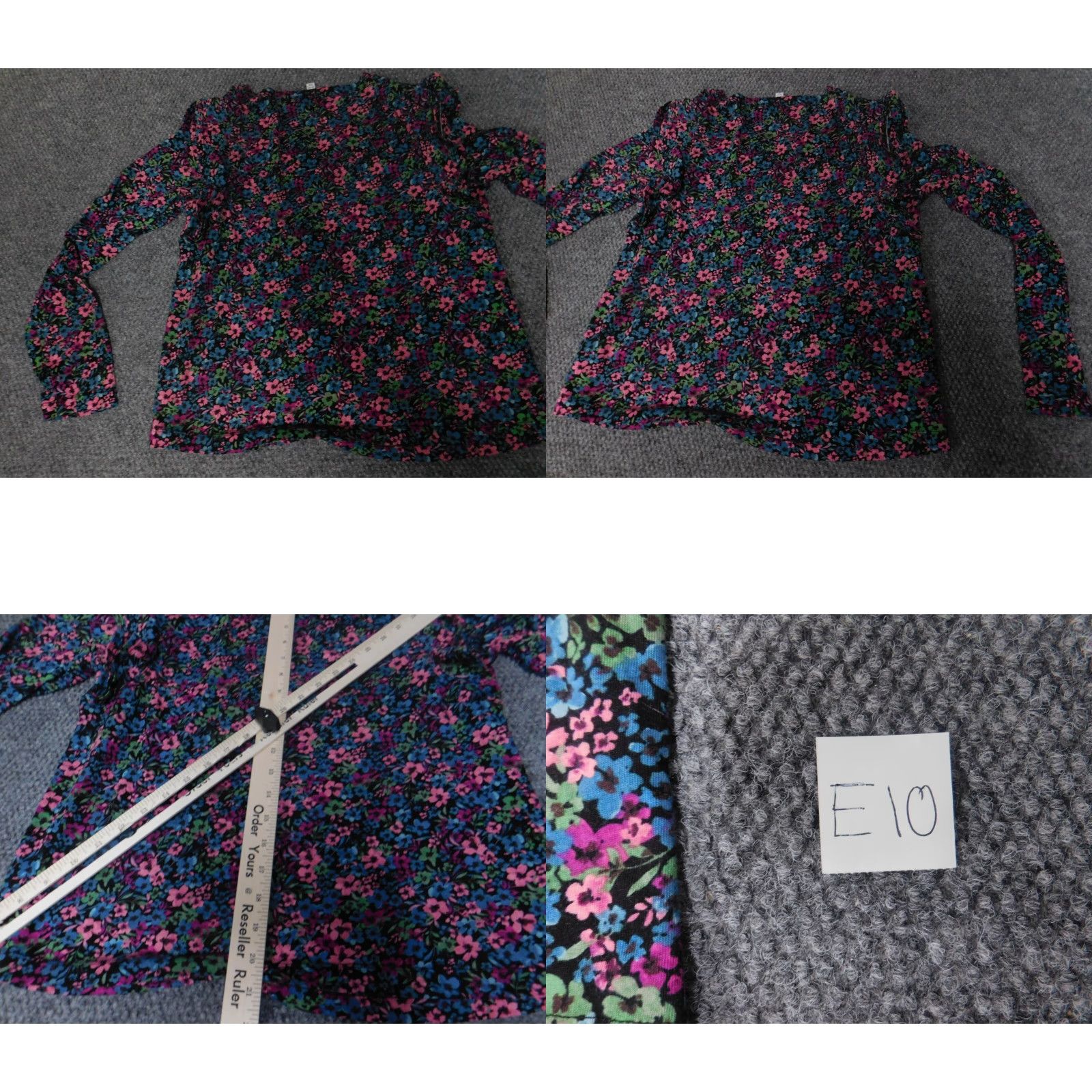 Vintage Time and Tru Blouse M Women Red Floral Crew Neck Long Sleeve Pullover Casual Viscose Shirt Size M / US 6-8 / IT 42-44 - 8 Thumbnail