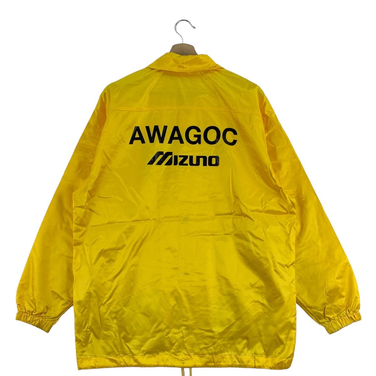 AWAGOC MIZUNO Japanese Brand Print Yellow Windbreaker Coach
