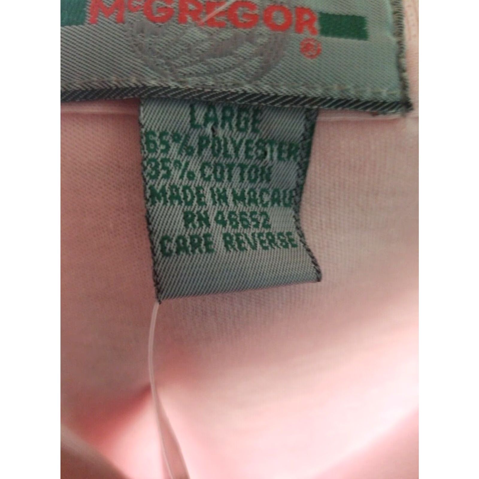 McGregor VINTAGE 1993 McGregor Pink Combed Cotton Polo Golf Shirt Adult Large Mens Size US L / EU 52-54 / 3 - 4 Thumbnail