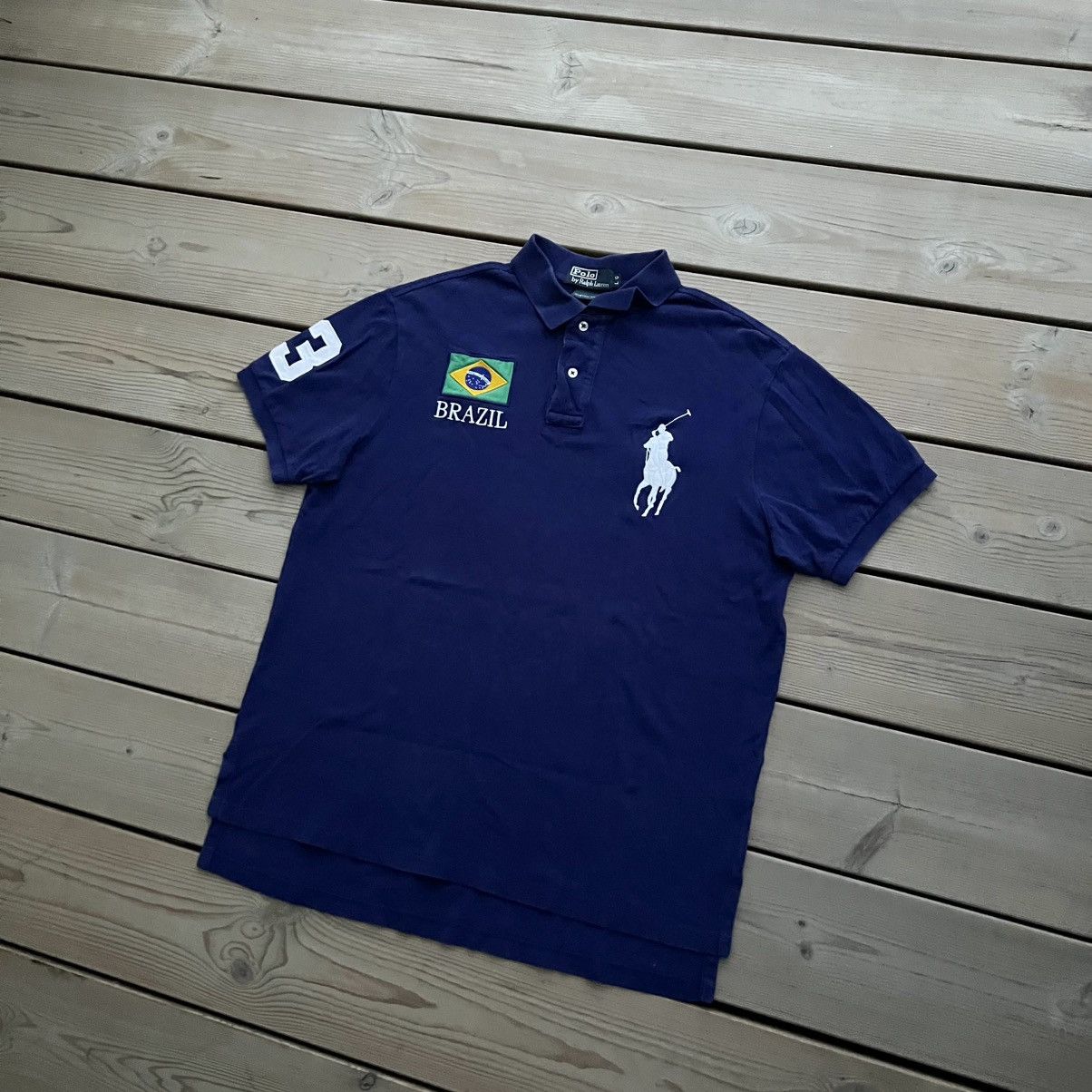Polo Ralph Lauren Polo Ralph Lauren VTG 00s Big Pony Chief Keef Brazil Polo Size US L / EU 52-54 / 3 - 2 Thumbnail