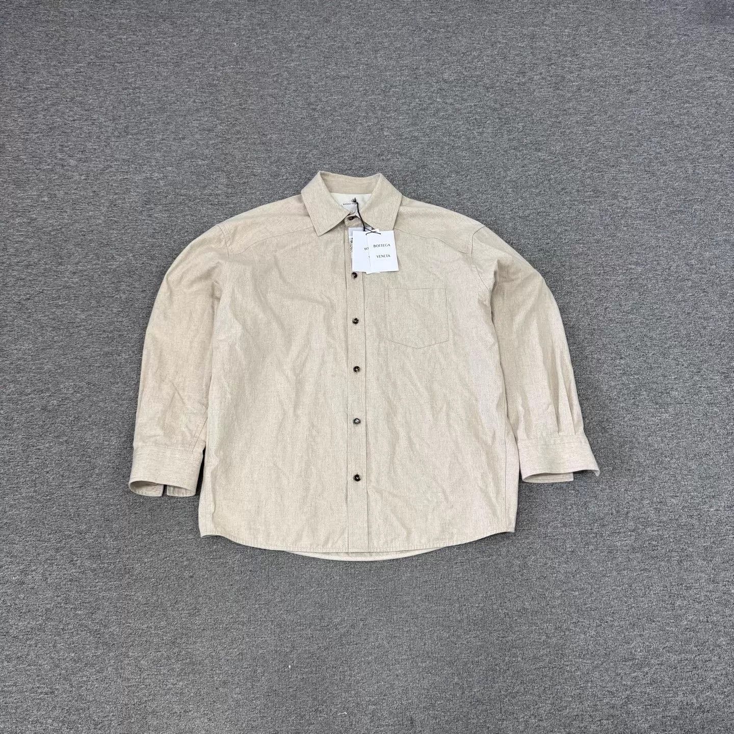 Bottega Veneta BV Beige Linen L/S Shirt-Jacket 44 Old Money Size US S / EU 44-46 / 1 - 1 Thumbnail