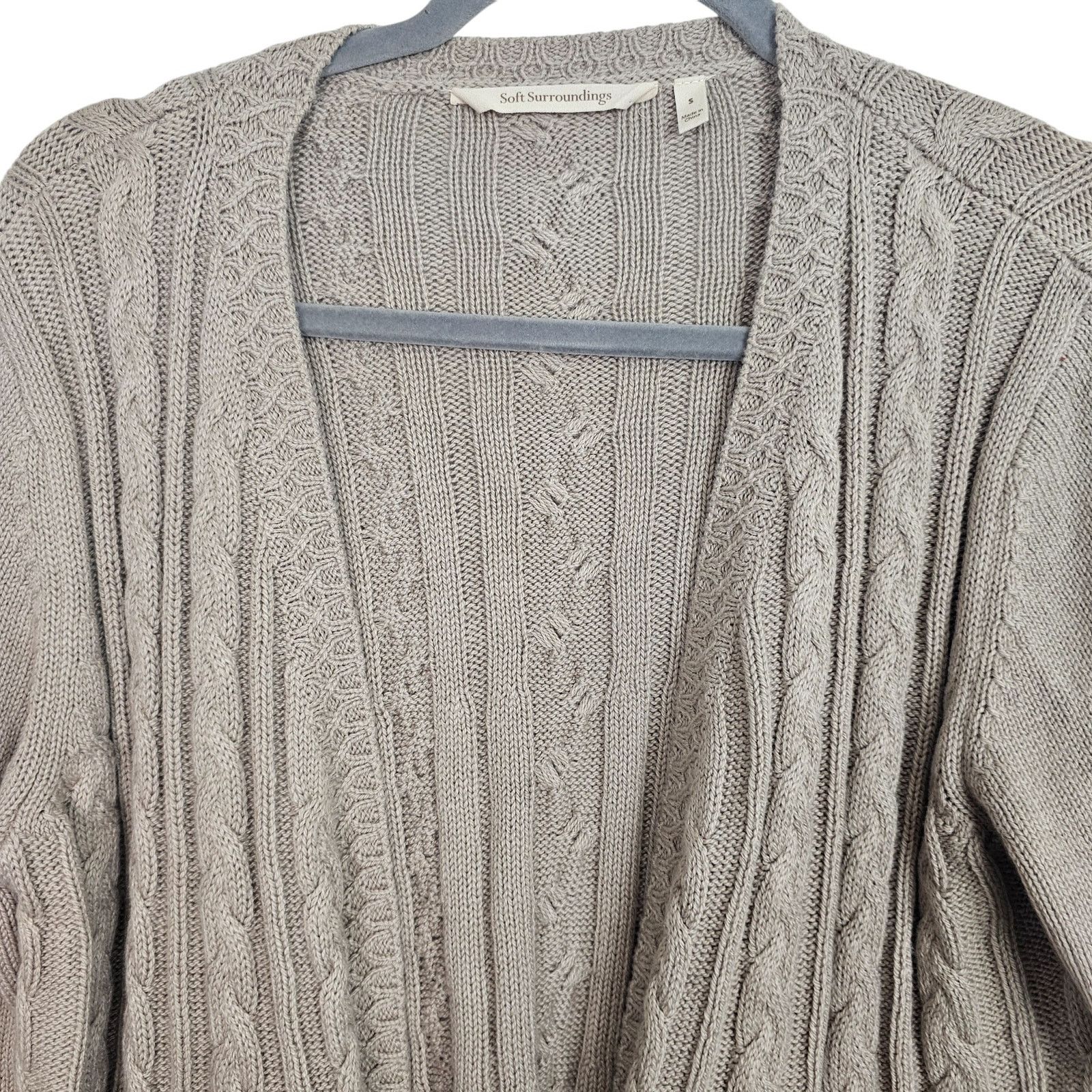 Soft Surroundings Soft Surroundings Wool Cardigan Sweater Cable Knit Rustic S Size S / US 4 / IT 40 - 2 Thumbnail