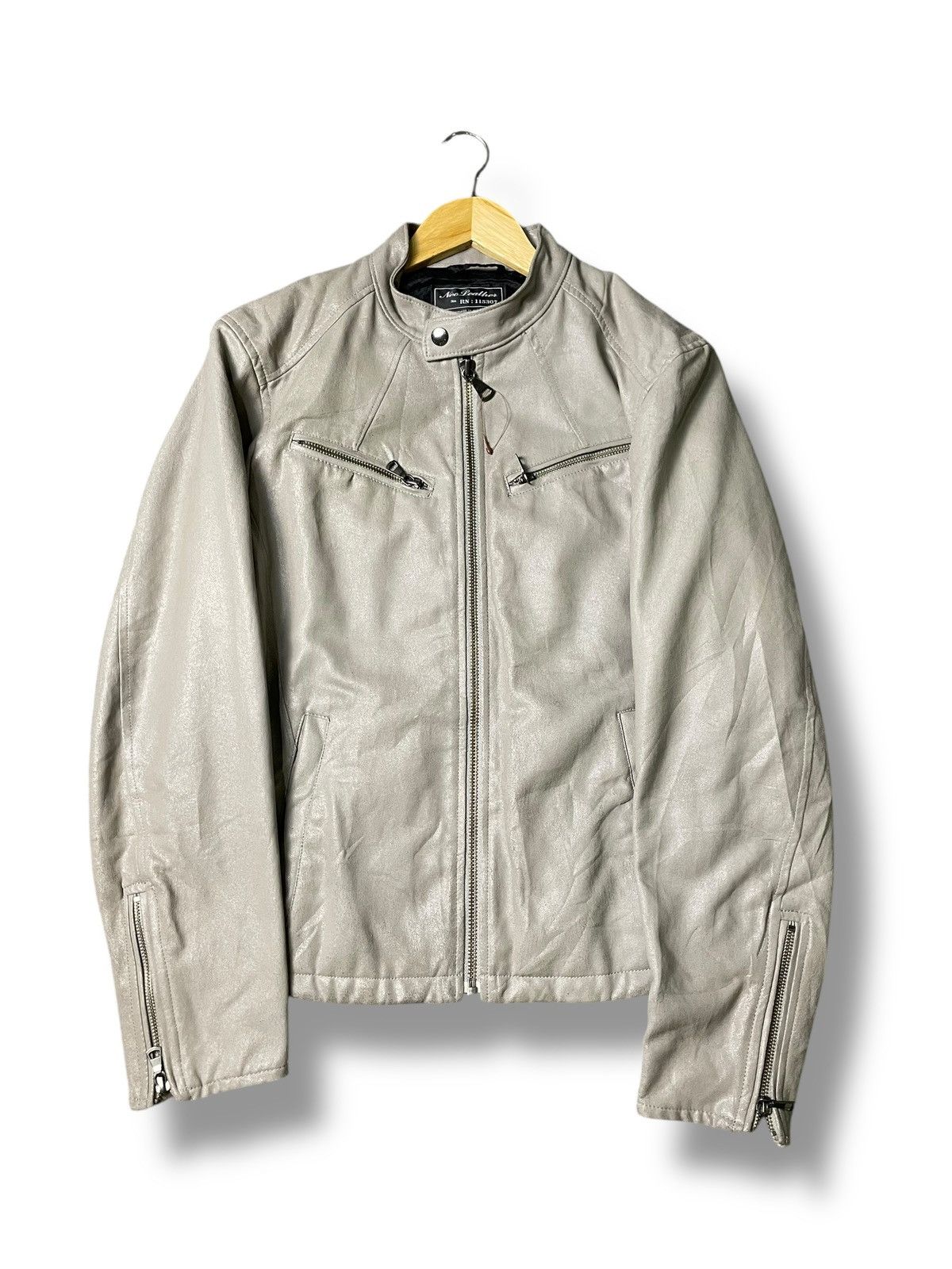 Japanese Brand × Uniqlo × Vintage Uniqlo Neo Garment Leather Jacket (107) Size US M / EU 48-50 / 2 - 1 Thumbnail