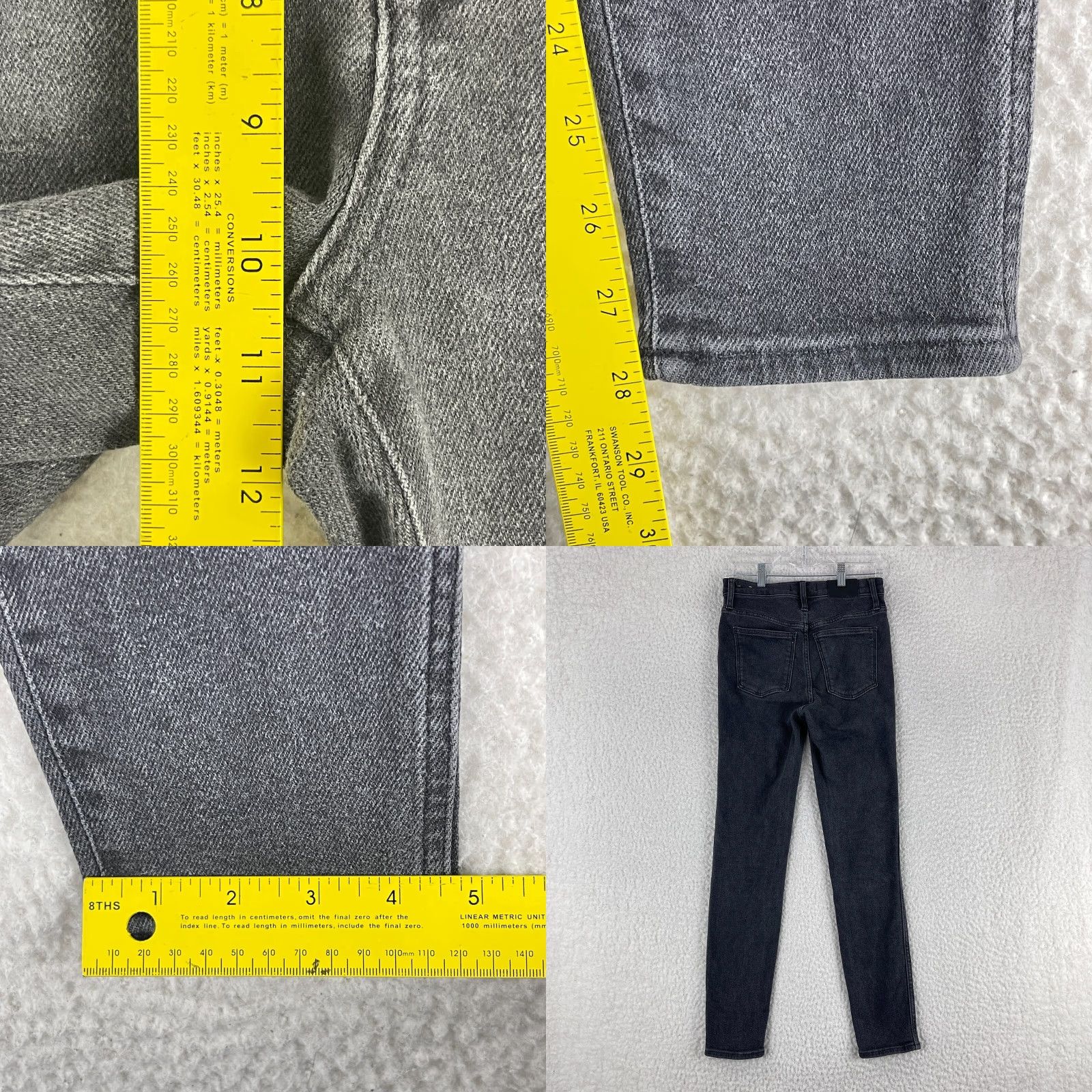 Madewell Madewell Skinny Jeans Womens Size 27 Black Denim 10" High-Rise Casual Size 27" / US 4 / IT 40 - 8 Thumbnail