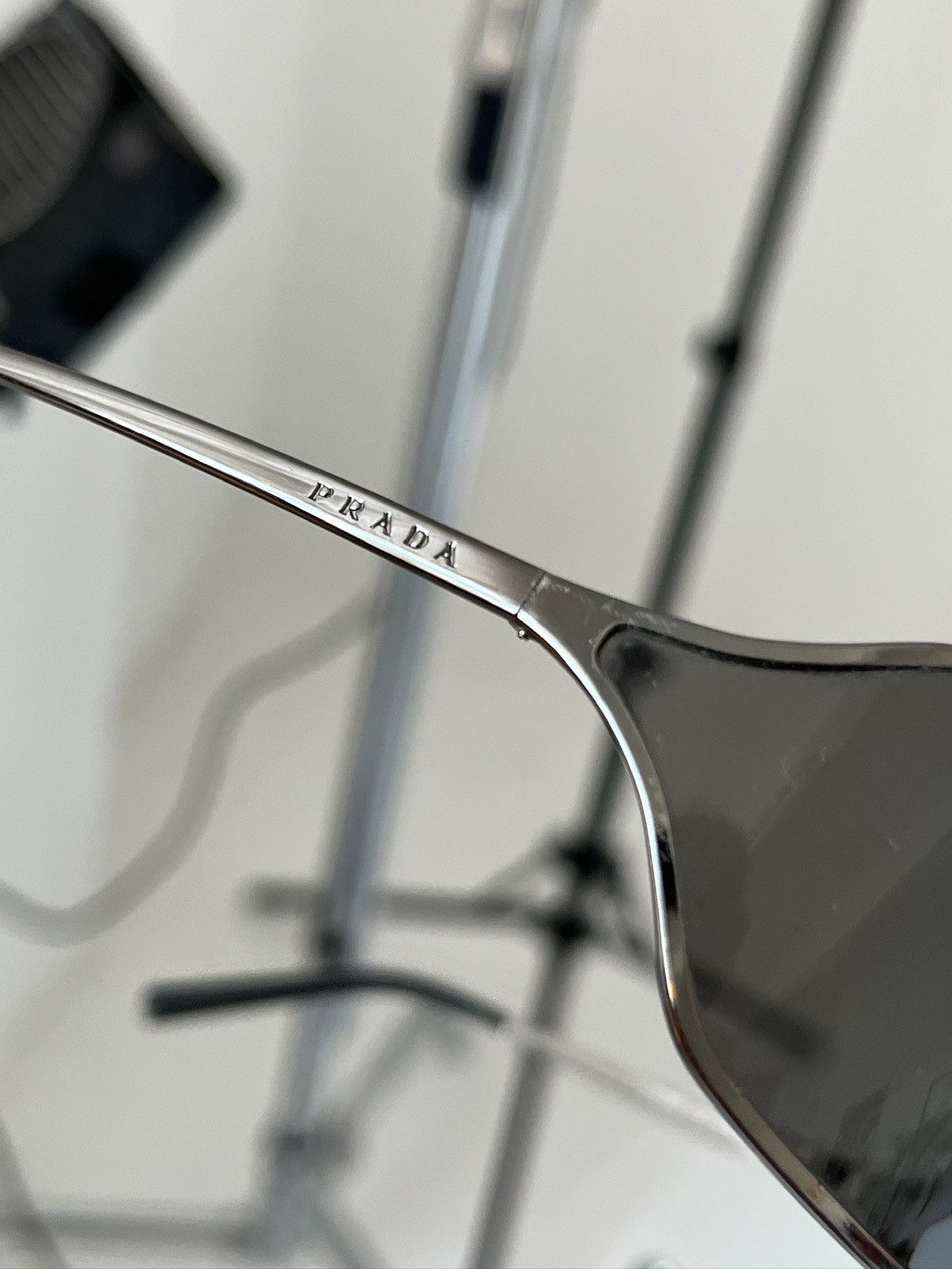 Prada PRADA 2004 Sunglasses Rimless Sport Metal Frame Shield R Size ONE SIZE - 9 Thumbnail