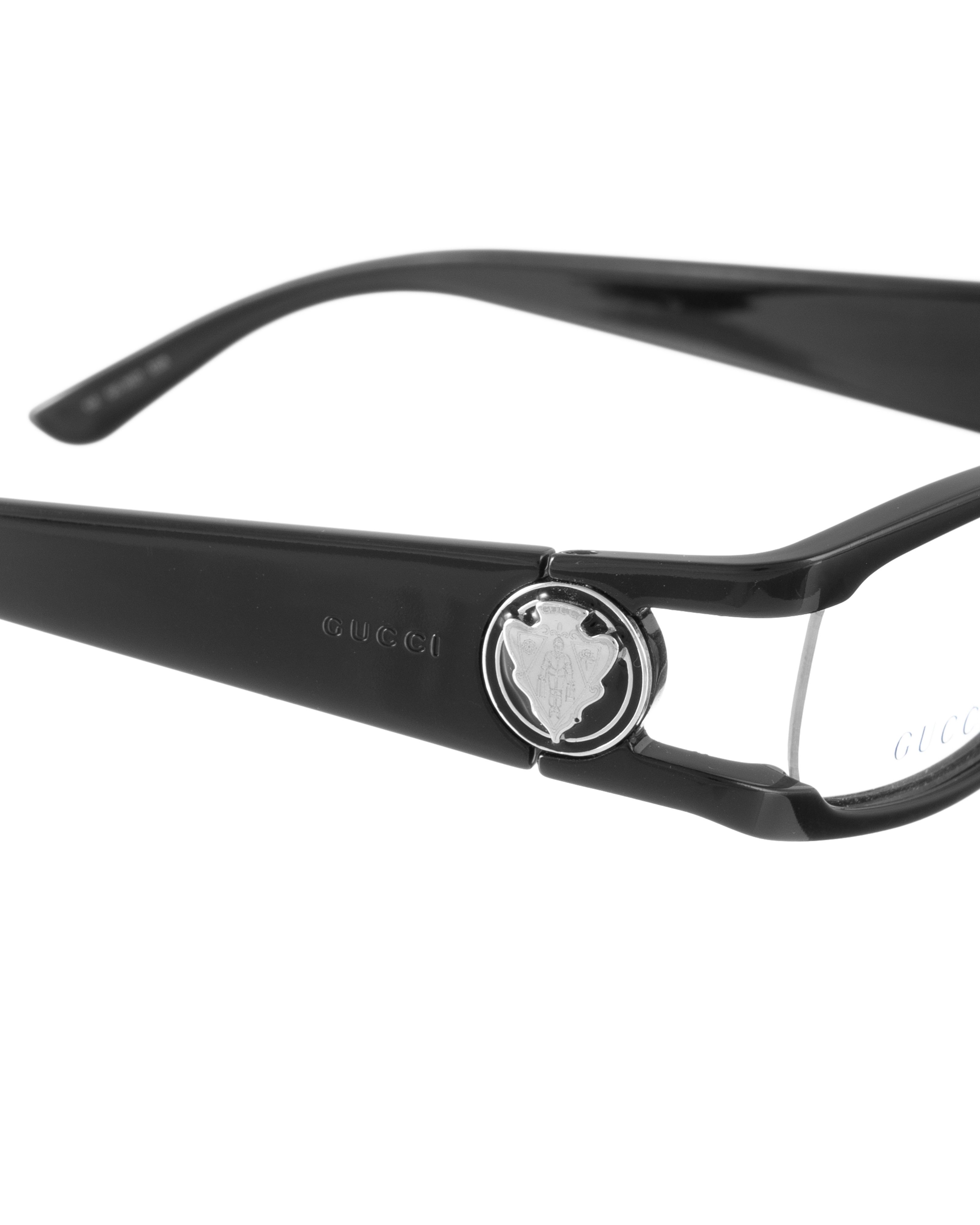 Gucci Gucci 00s Black Plastic Glasses with Dark Silver Details Size ONE SIZE - 3 Thumbnail