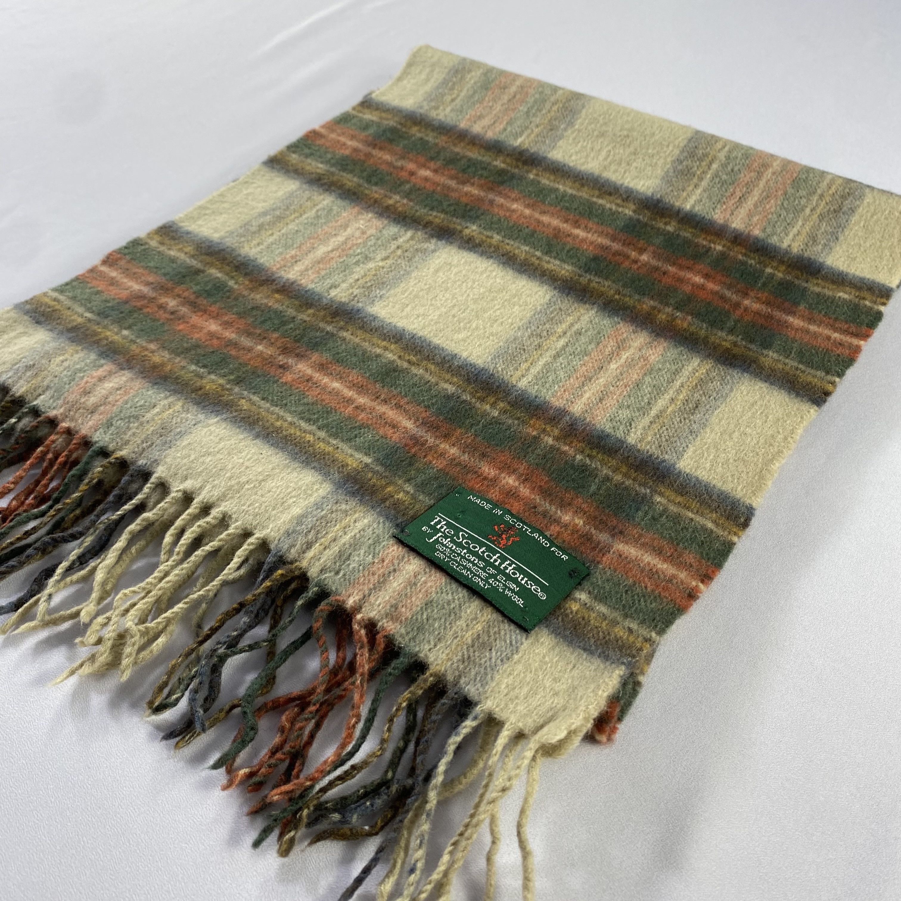 Johnstons Of Elgin × Vintage Plaid Johnstons Of Elgin Scarf Cashmere Wool Muffler Size ONE SIZE - 3 Thumbnail
