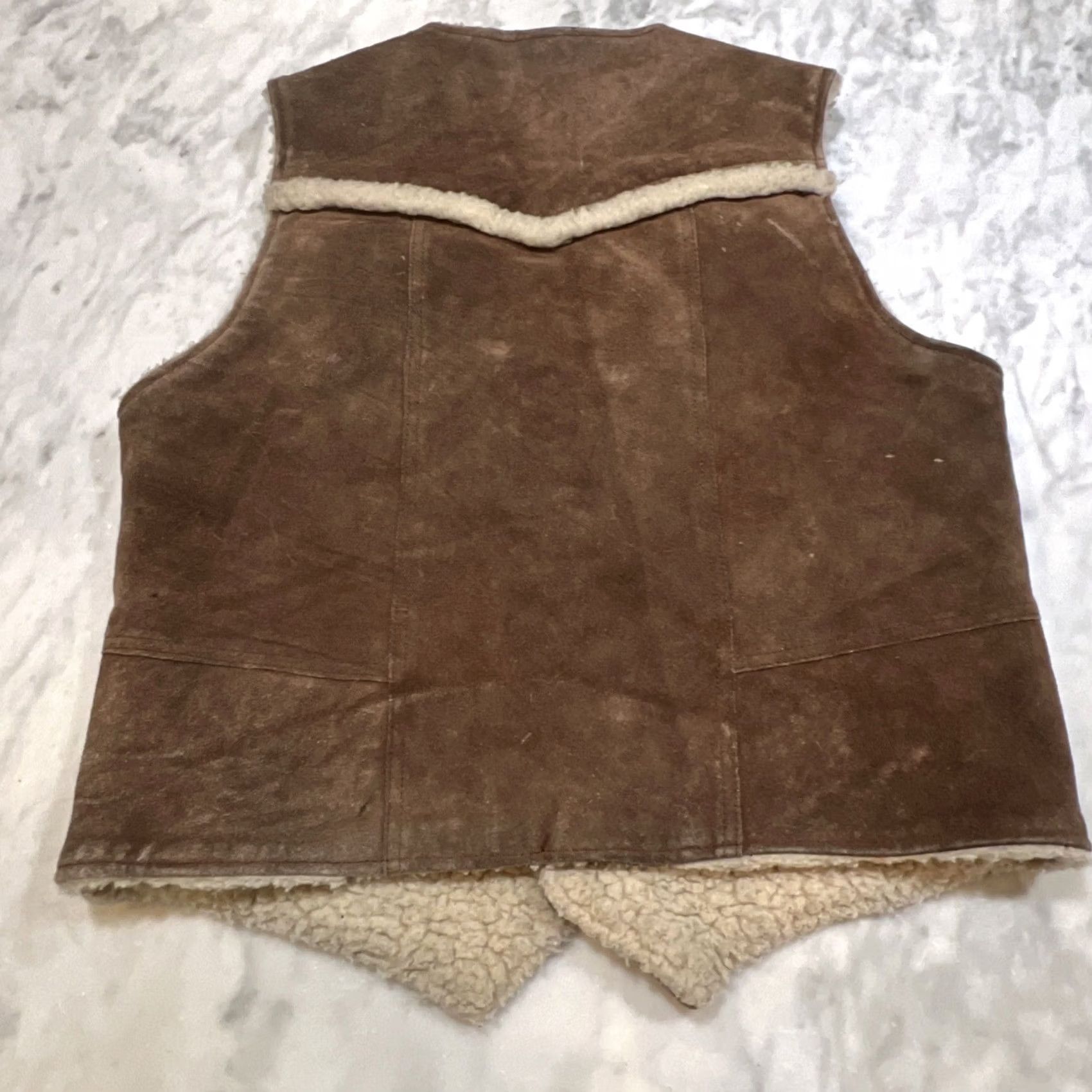 Vintage VINTAGE Miller Stockman Western Suede Leather Vest Men L Lined Cowhide Brown XS? No Size US L / EU 52-54 / 3 - 4 Thumbnail