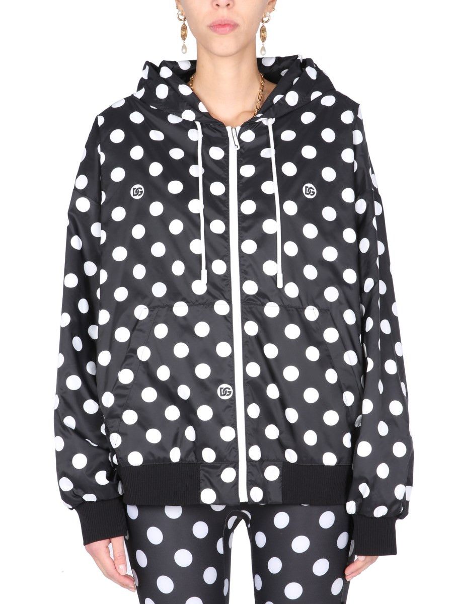 Dolce & Gabbana o1y0825 Hooded Bomber Jacket in Black/White Size M / US 6-8 / IT 42-44 - 1 Thumbnail