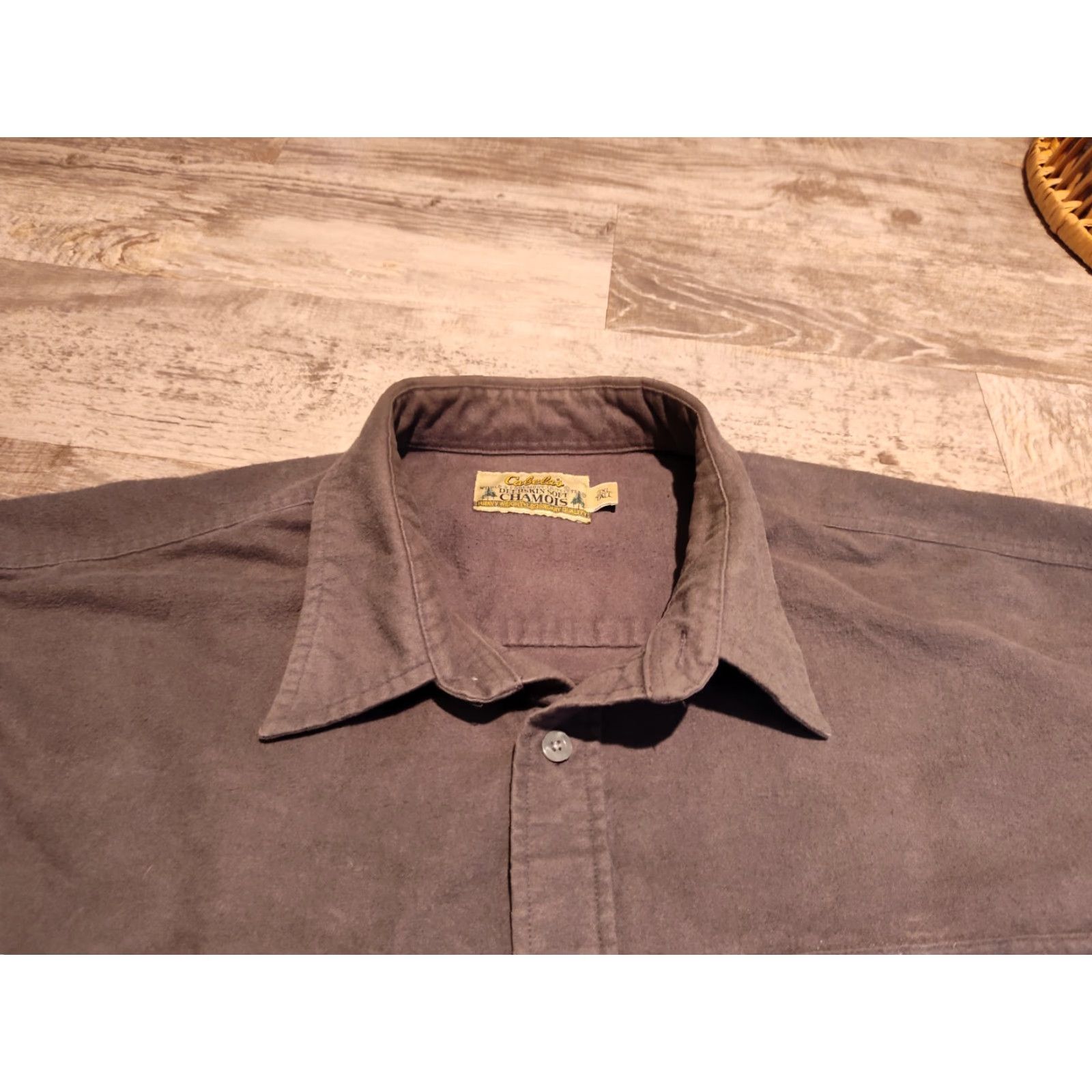 Vintage Cabela's Men’s 3XL Tall Gray Deerskin Soft Chamois Long Sleeve Button-Up Shirt, Casual Outdoor Workwear Size US XXL / EU 58 / 5 - 5 Thumbnail