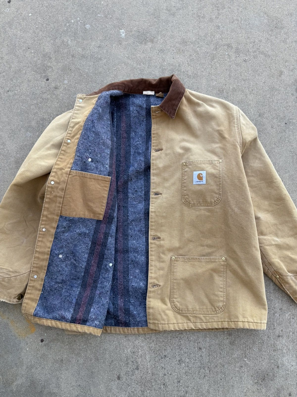 Carhartt × Vintage 1990s Carhartt Blanket Lined Chore Coat Size US XL / EU 56 / 4 - 3 Thumbnail