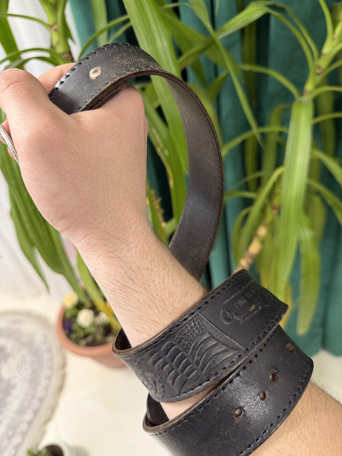 Japanese Brand 00’s NUMBER NINE STYLE LEATHER RARE Y2K BELT VINTAGE Size ONE SIZE - 6 Thumbnail