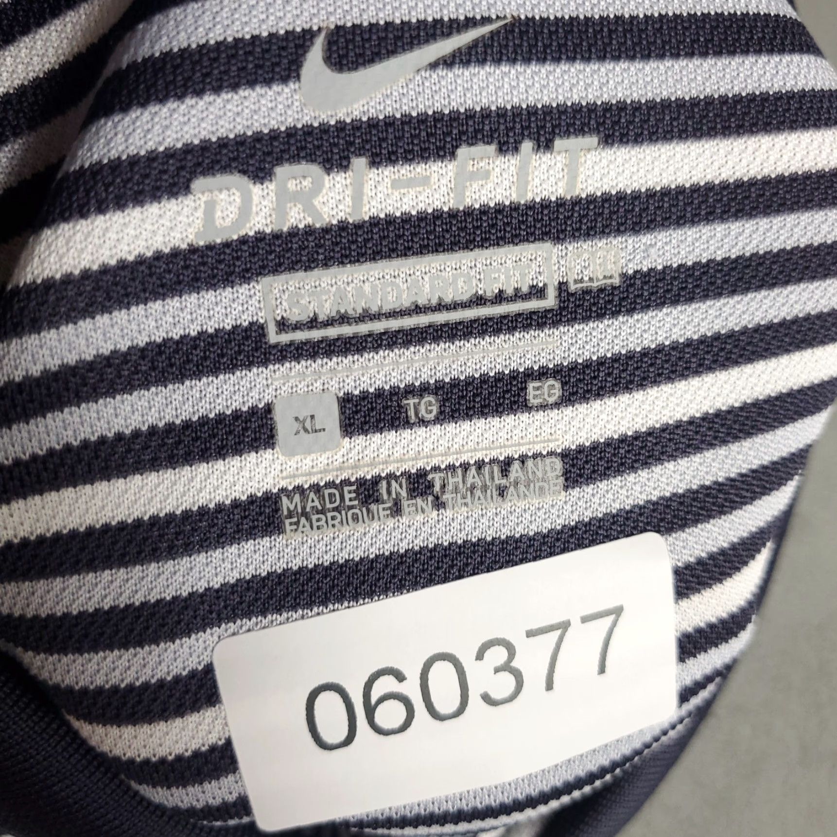 Nike Nike Polo Shirt XL Blue Gray Striped Short Sleeve Golf Casual Mens Size US XL / EU 56 / 4 - 7 Thumbnail