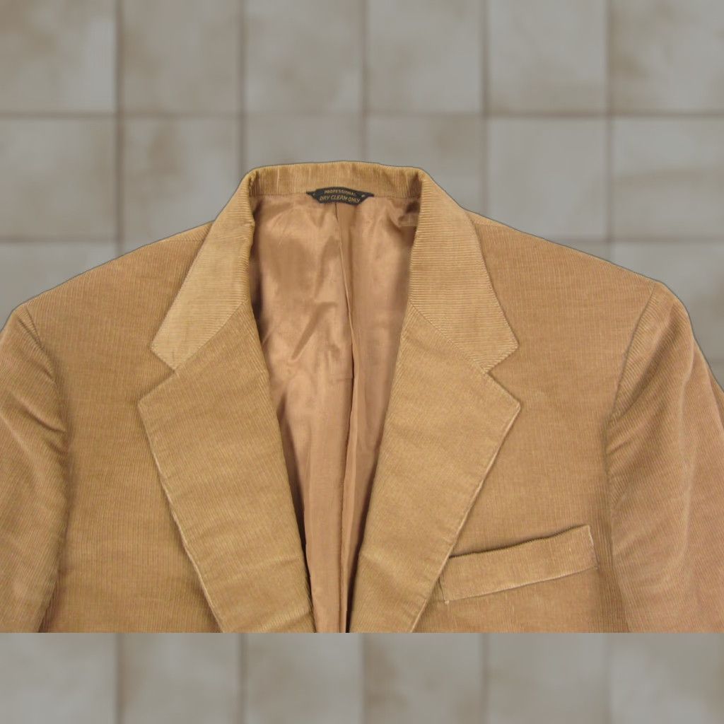 Levi's VINTAGE Levi's Blazer Mens 42 Brown Corduroy 80s 90s Styles Jacket Single-Breasted Notch Two-Button Size 42R - 1 Thumbnail