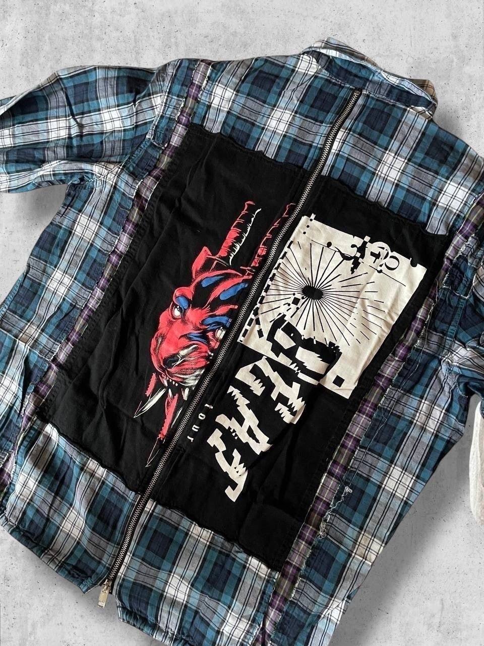 Diesel DIESEL Patchwork checked plaid zip jacket shirt flannel Size US M / EU 48-50 / 2 - 3 Thumbnail