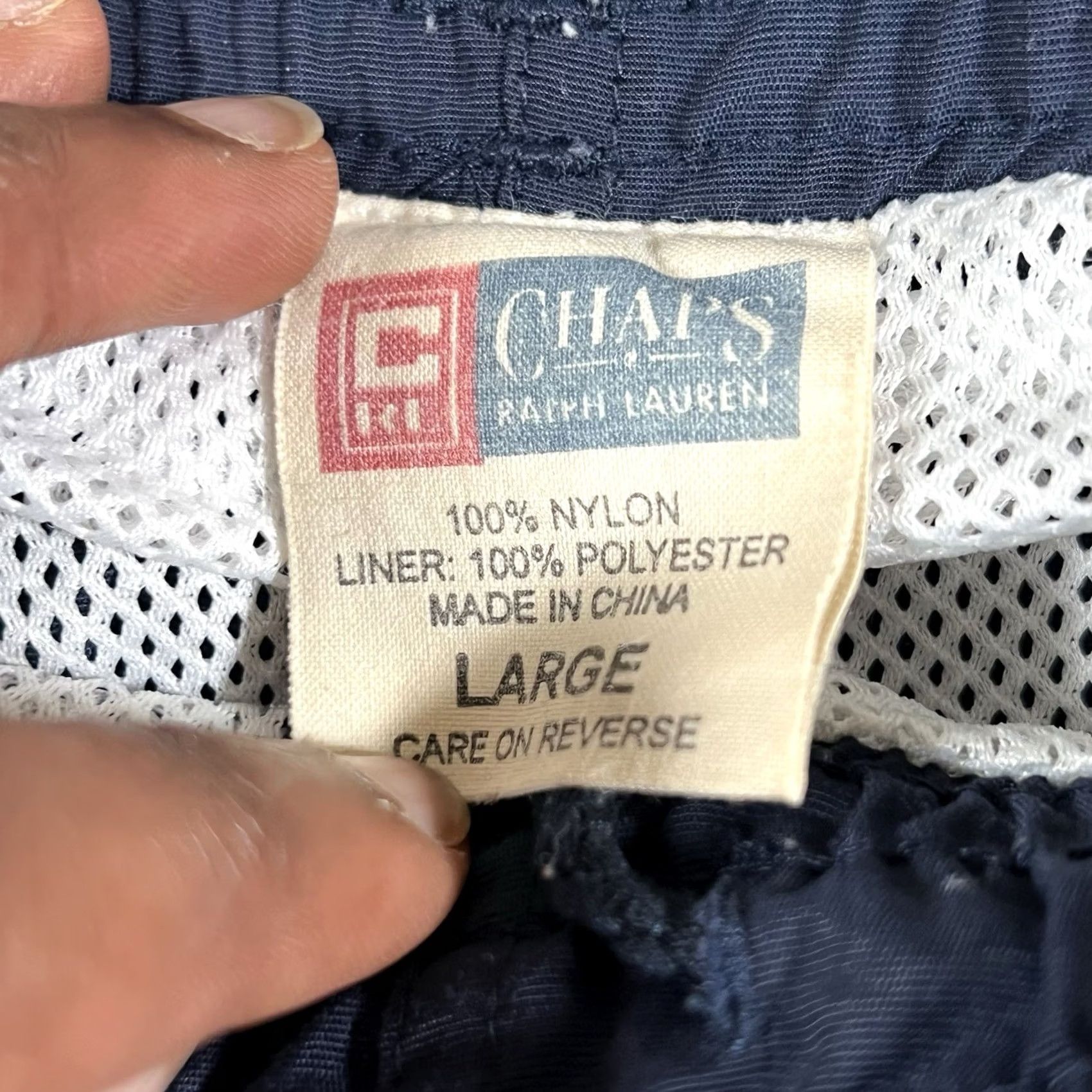 Ralph Lauren VINTAGE Ralph Lauren Chaps Swim Trunks Mens Blue Bathing Suit Bottom L Adults Large White Blue Size 42R - 4 Thumbnail