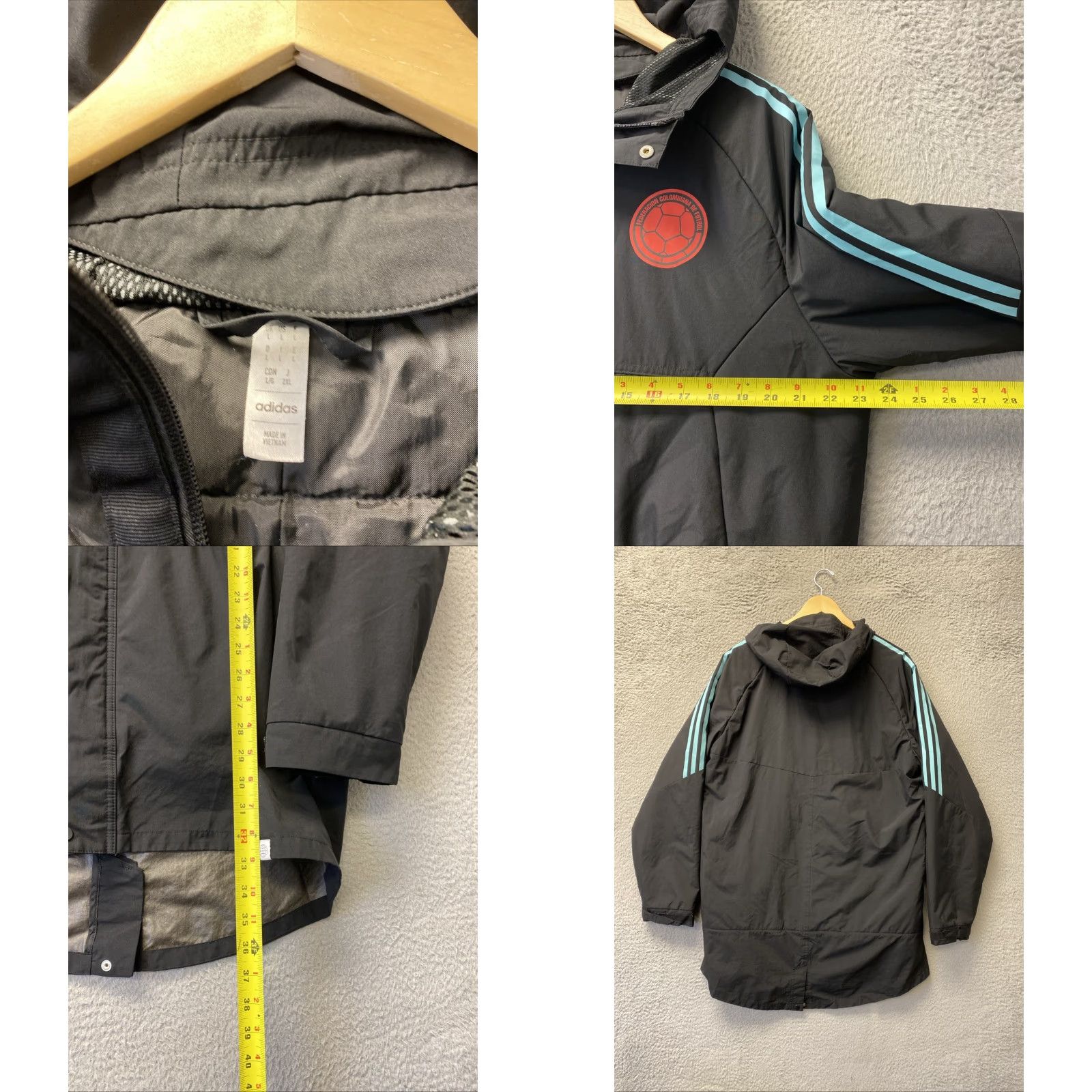 Adidas Adidas Jacket Men L Black Zip Hooded FCF Colombia Soccer Team Issued Rain Size US L / EU 52-54 / 3 - 8 Thumbnail