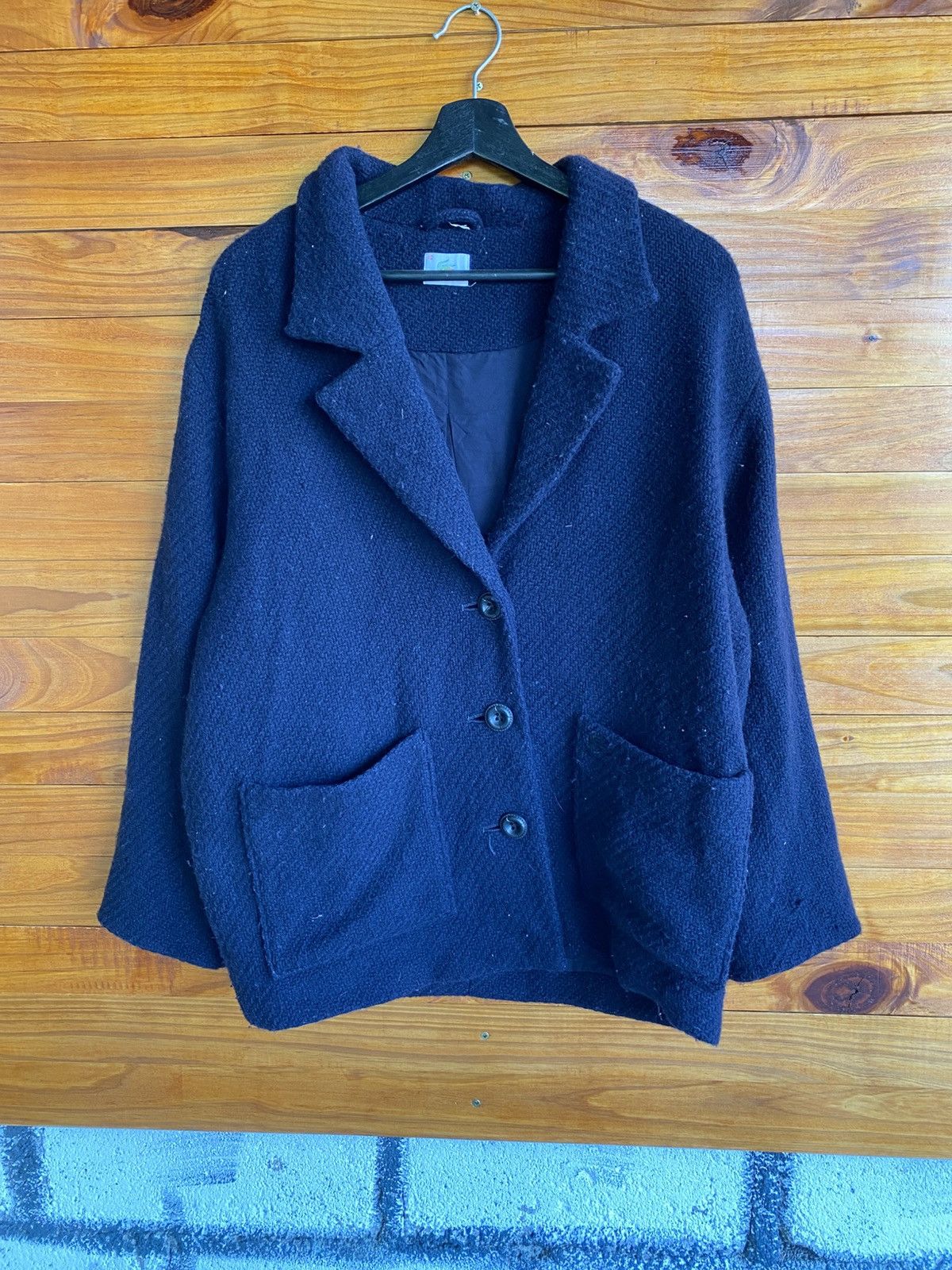 Lacoste Vintage Lacoste Black Wool Blend Tailored Jacket Made China Size L / US 10 / IT 46 - 3 Thumbnail