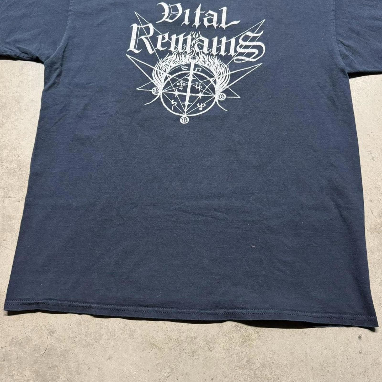 Band Tees Vintage 90s Vital Remains Faded Black T-Shirt Death Metal Size US L / EU 52-54 / 3 - 3 Thumbnail