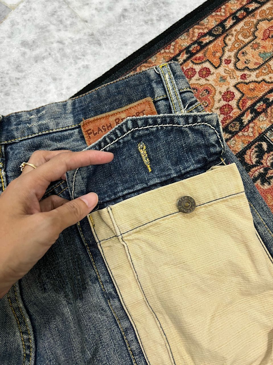 Japanese Brand Japanese Brand Flash Report Sashiko Jeans Size US 31 - 8 Thumbnail