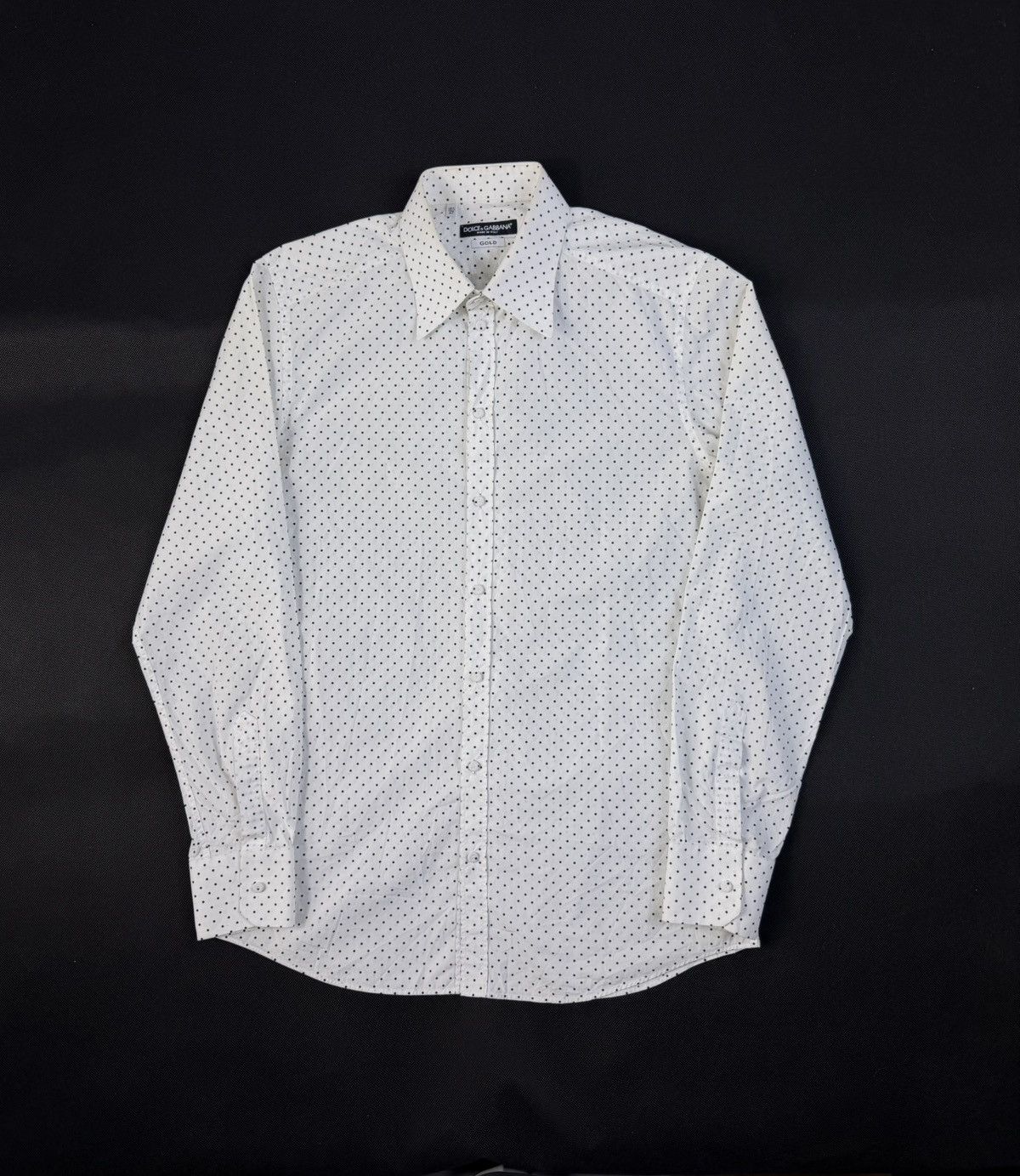 Dolce & Gabbana Dolce & Gabbana Gold Polka Dot Shirt Made in Italy Size US XL / EU 56 / 4 - 2 Thumbnail
