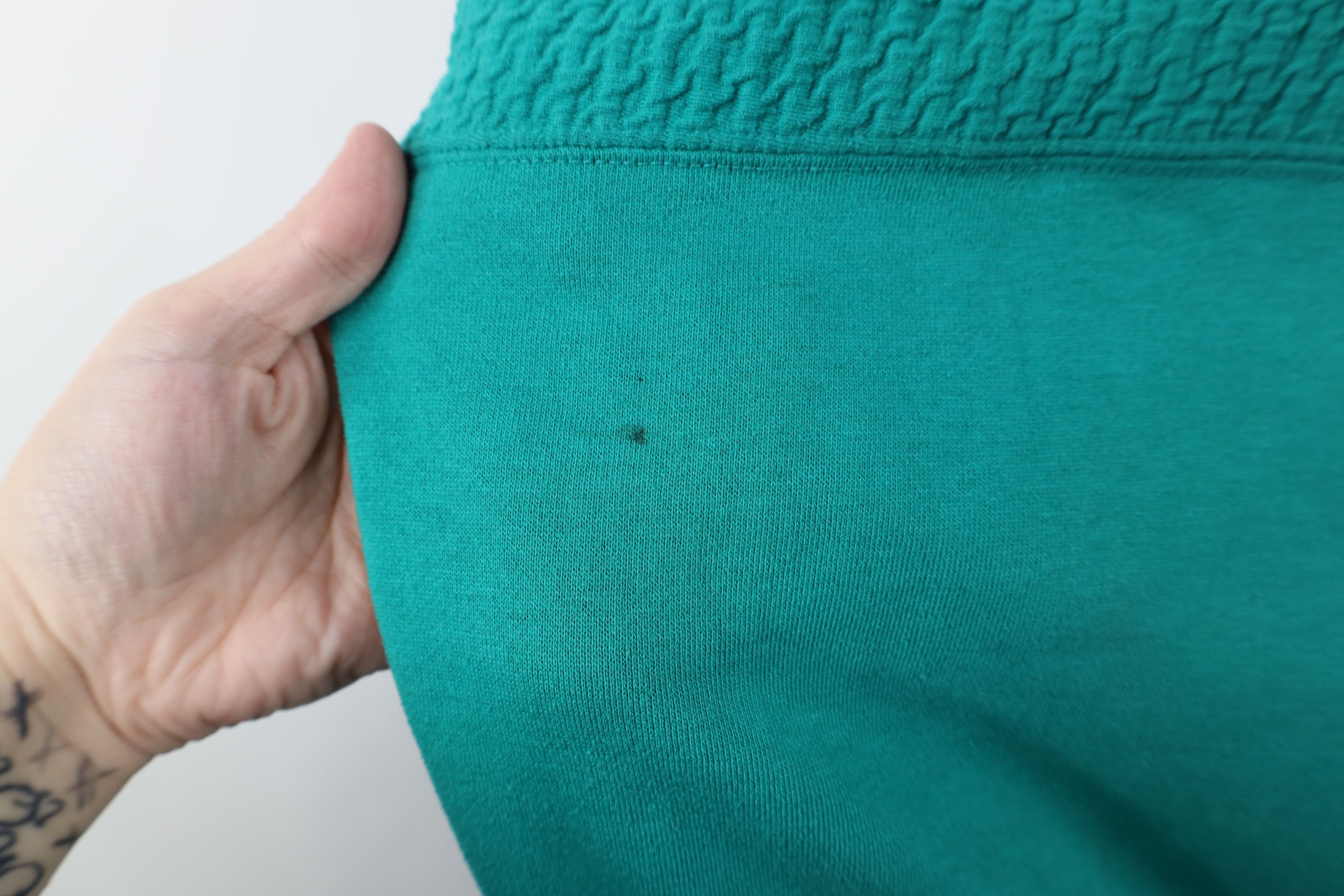 Vintage Vintage 90s Streetwear Textured Crewneck Sweatshirt Teal Size US XL / EU 56 / 4 - 6 Thumbnail