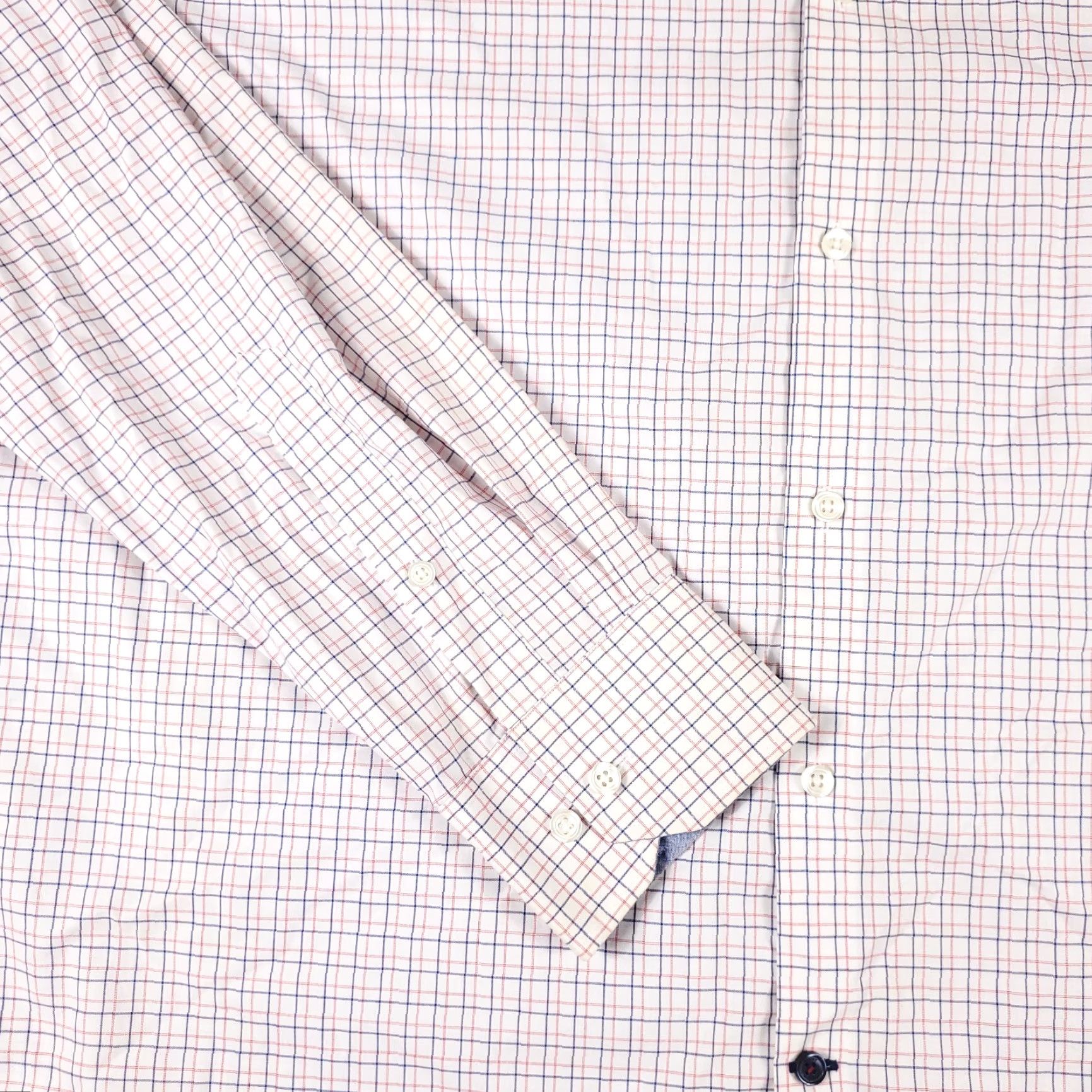 Tommy Hilfiger Tommy Hilfiger Shirt Mens 17 Red White Blue Check Dress Button Up Long Sleeve Shirt Mens 17 Red Check Dress Shirt Size 46R - 3 Thumbnail