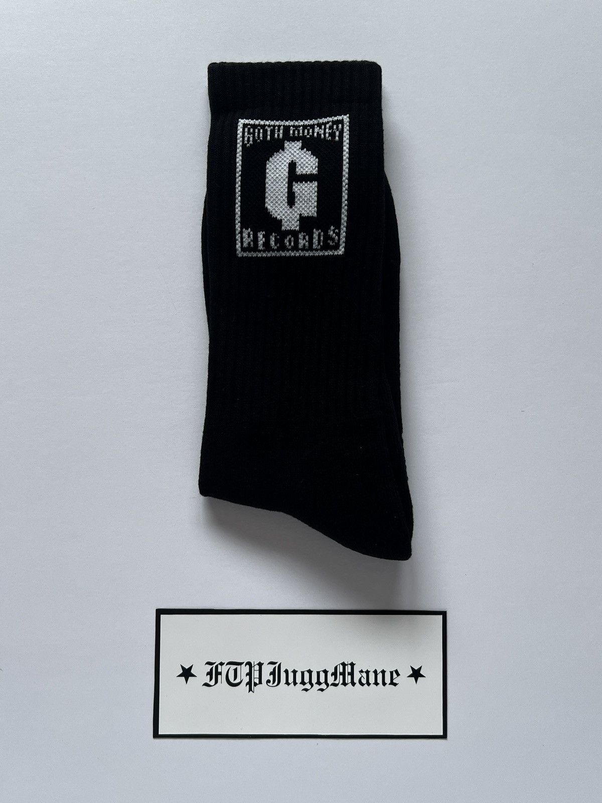 Goth Money Goth Money Records Logo Socks Black Kray FTP SBG Bladee GMR Size ONE SIZE - 3 Thumbnail