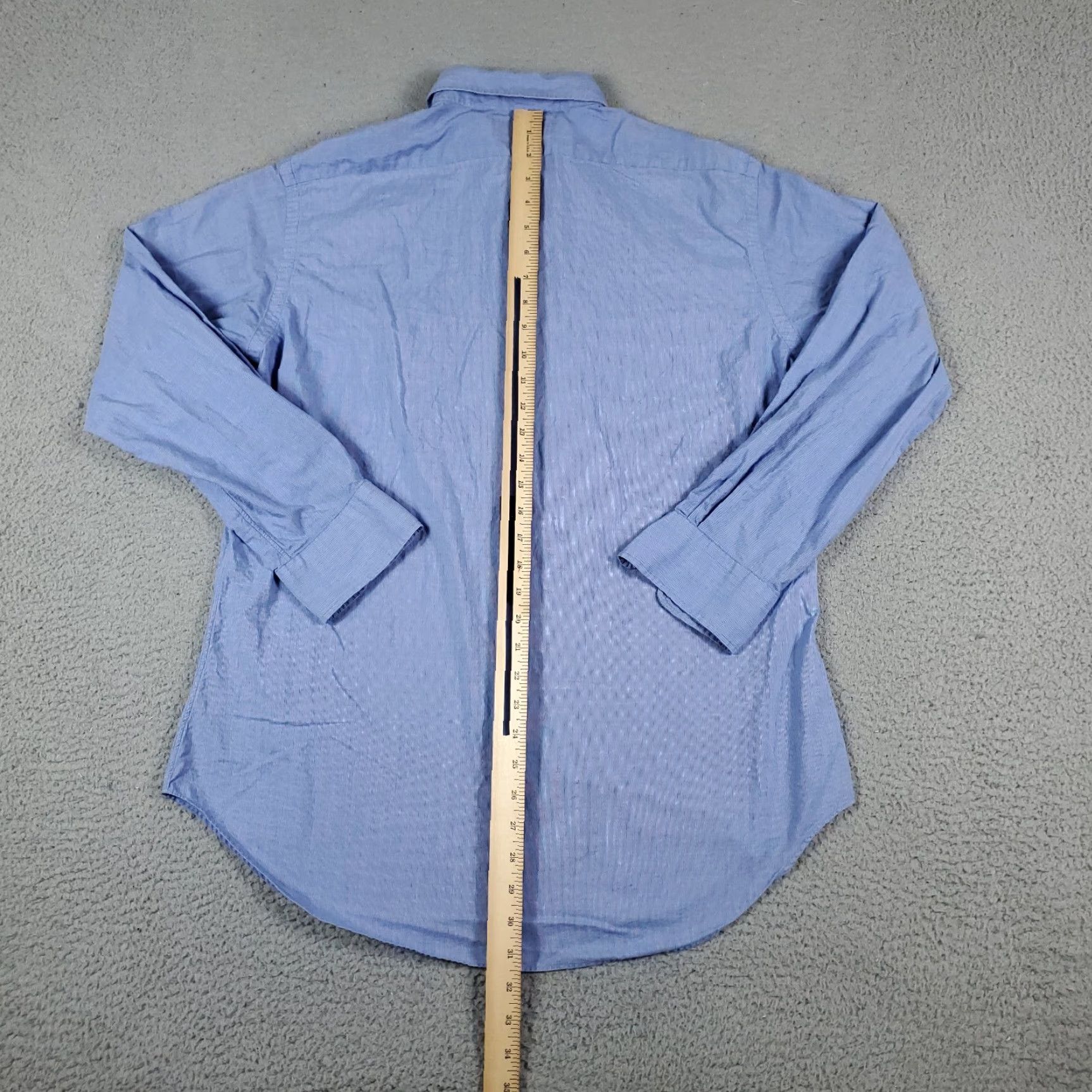 Ralph Lauren Ralph Lauren Lowell Dress Shirt - 16 Blue Striped Long Sleeve Button-Down Shirt Men Adult Regular 100% Cotton Vintage: No Size 42R - 3 Thumbnail
