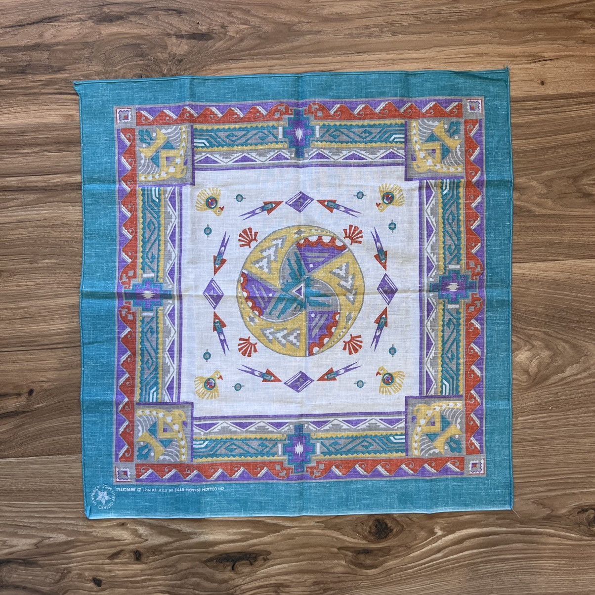 Other Vintage Native American Turquoise Handkerchief 22x21 Size ONE SIZE - 3 Thumbnail