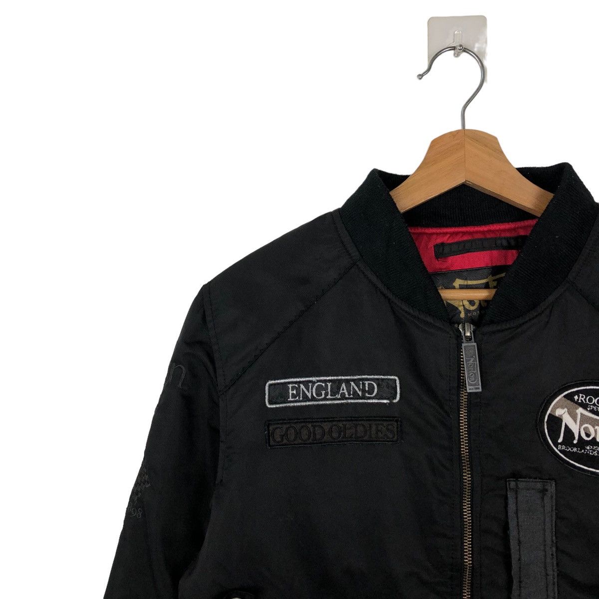 Japanese Brand 🔥90s VINTAGE SOFT LEATHER BOMBER JACKET NOTRON RACING STYLE Size US M / EU 48-50 / 2 - 6 Thumbnail